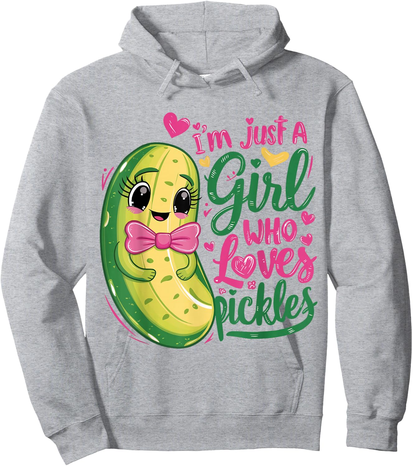I'm Just a Girl Who Loves Pickles Cute Funny Pickle Lover Hoodie - Hoodie | Ash