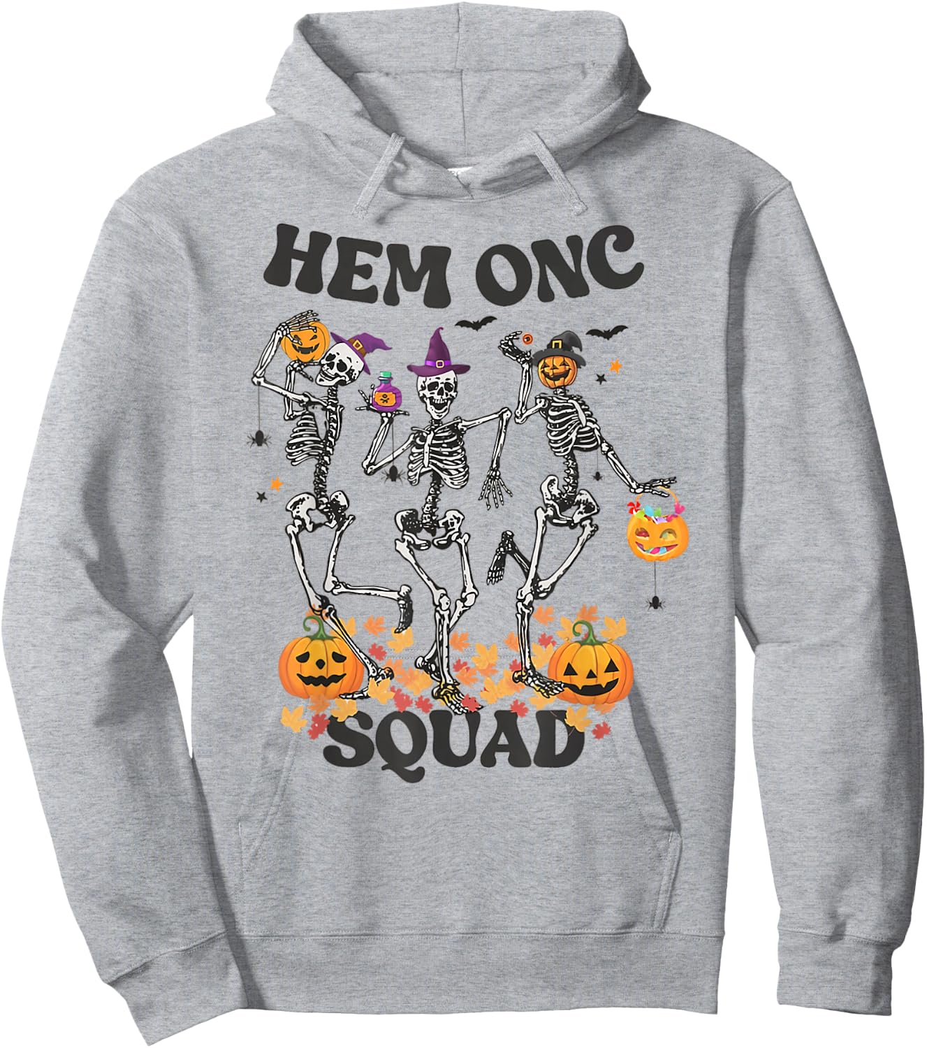 Hemonc Nurse Halloween Skeleton Hematology Oncology Nurse Hoodie - Hoodie | Ash