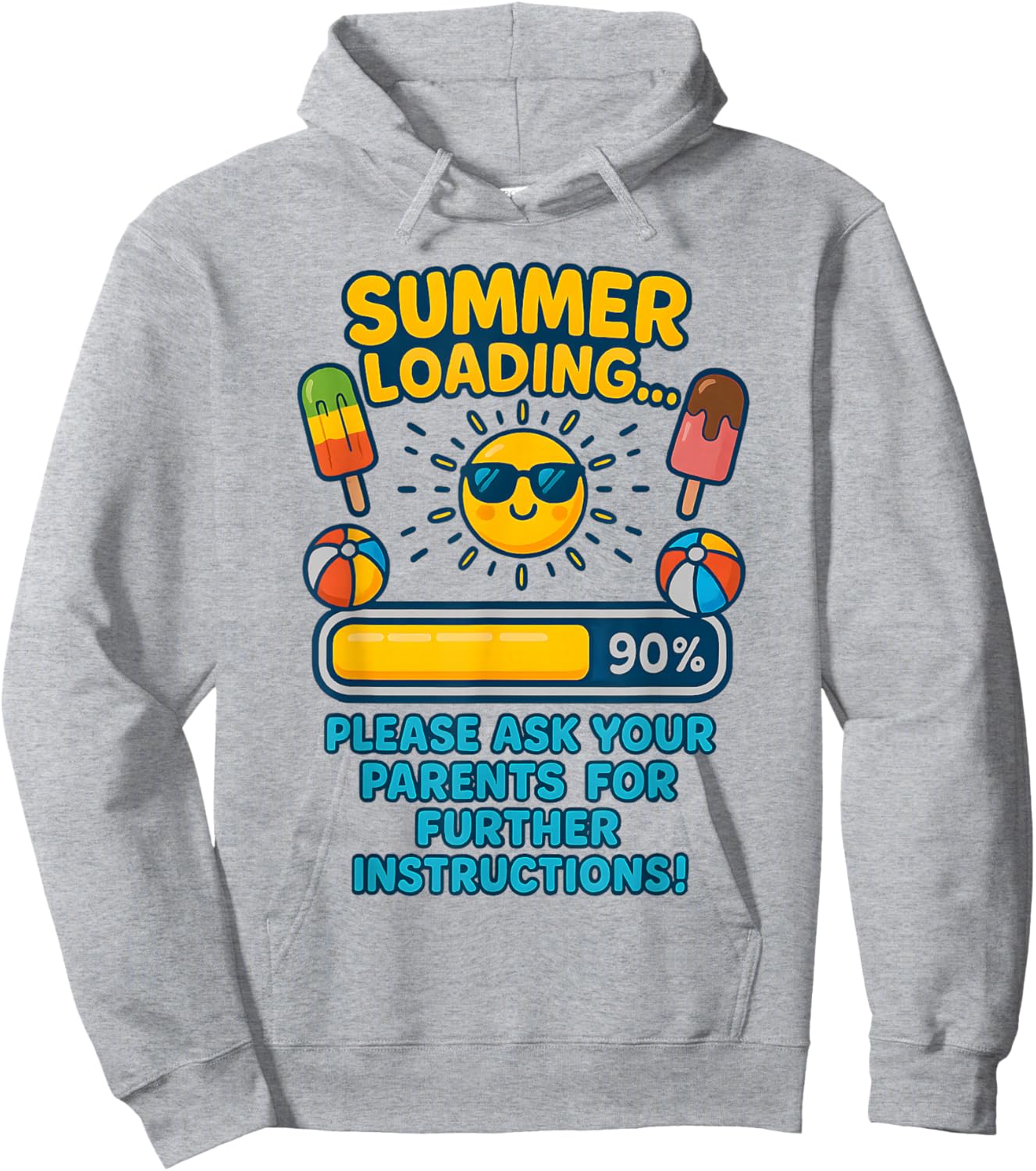 Teacher Summer School Break Vacation Loading Last Day School Hoodie - Hoodie | Ash