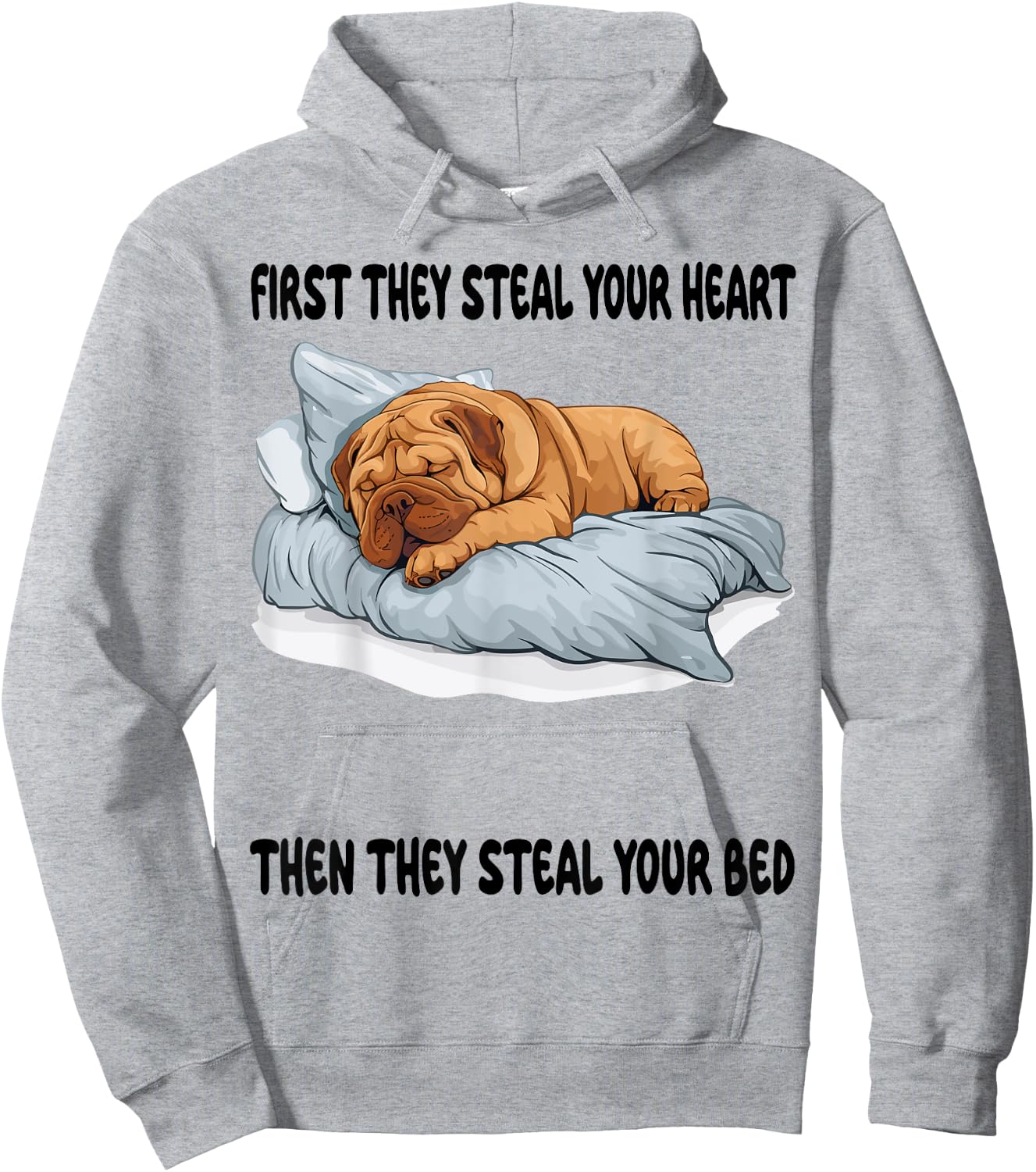 Chinese Shar Pei Sleeping Pajamas Nightgown Hoodie - Hoodie | Ash