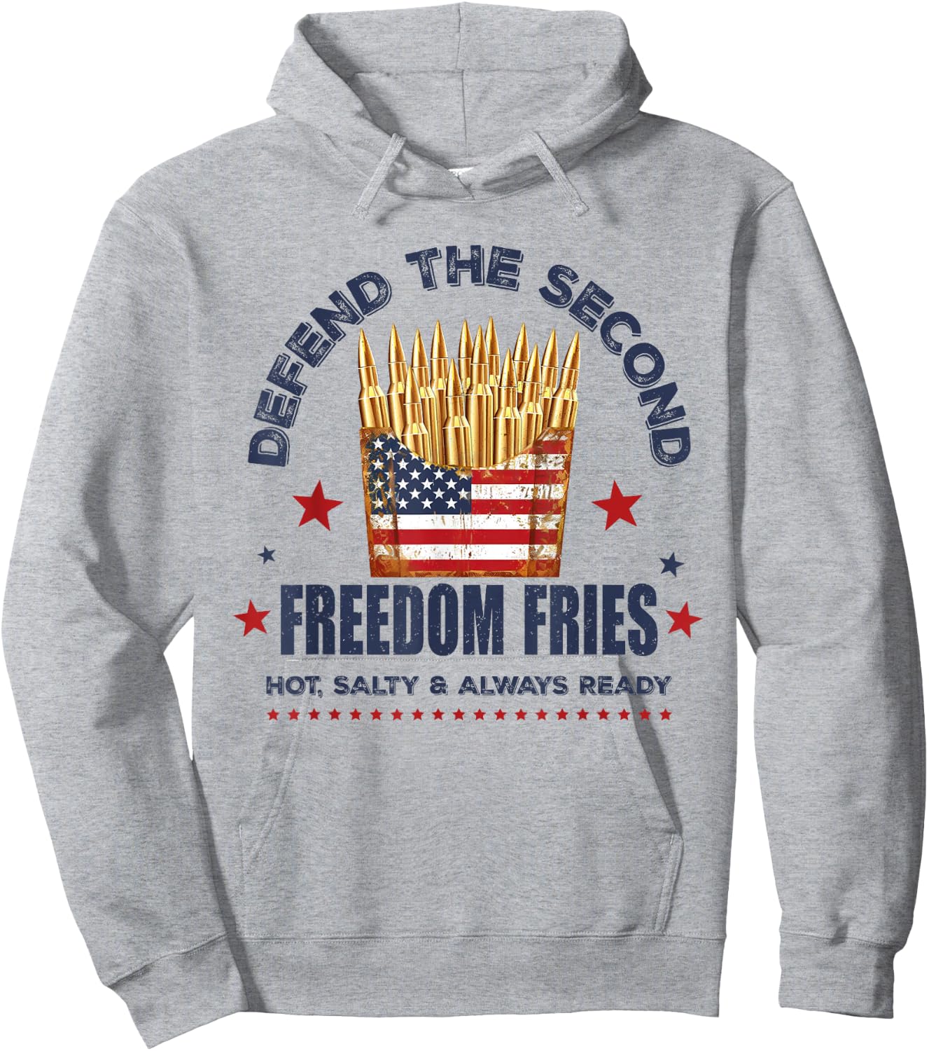 Defend The Second Freedom Fries 2nd Amendment American Flag Hoodie - Hoodie | Ash