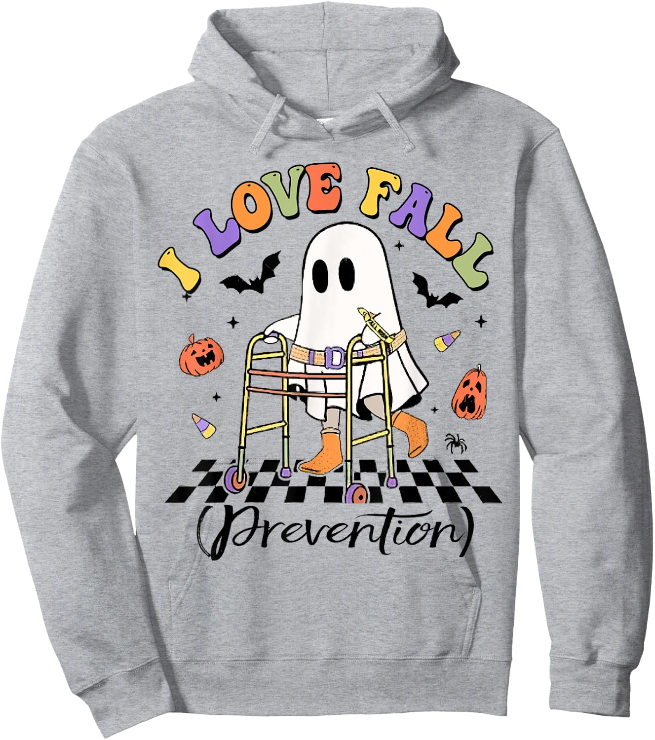 Occupational Therapy Halloween Nurse, I Love Fall Prevention Hoodie - Hoodie | Ash
