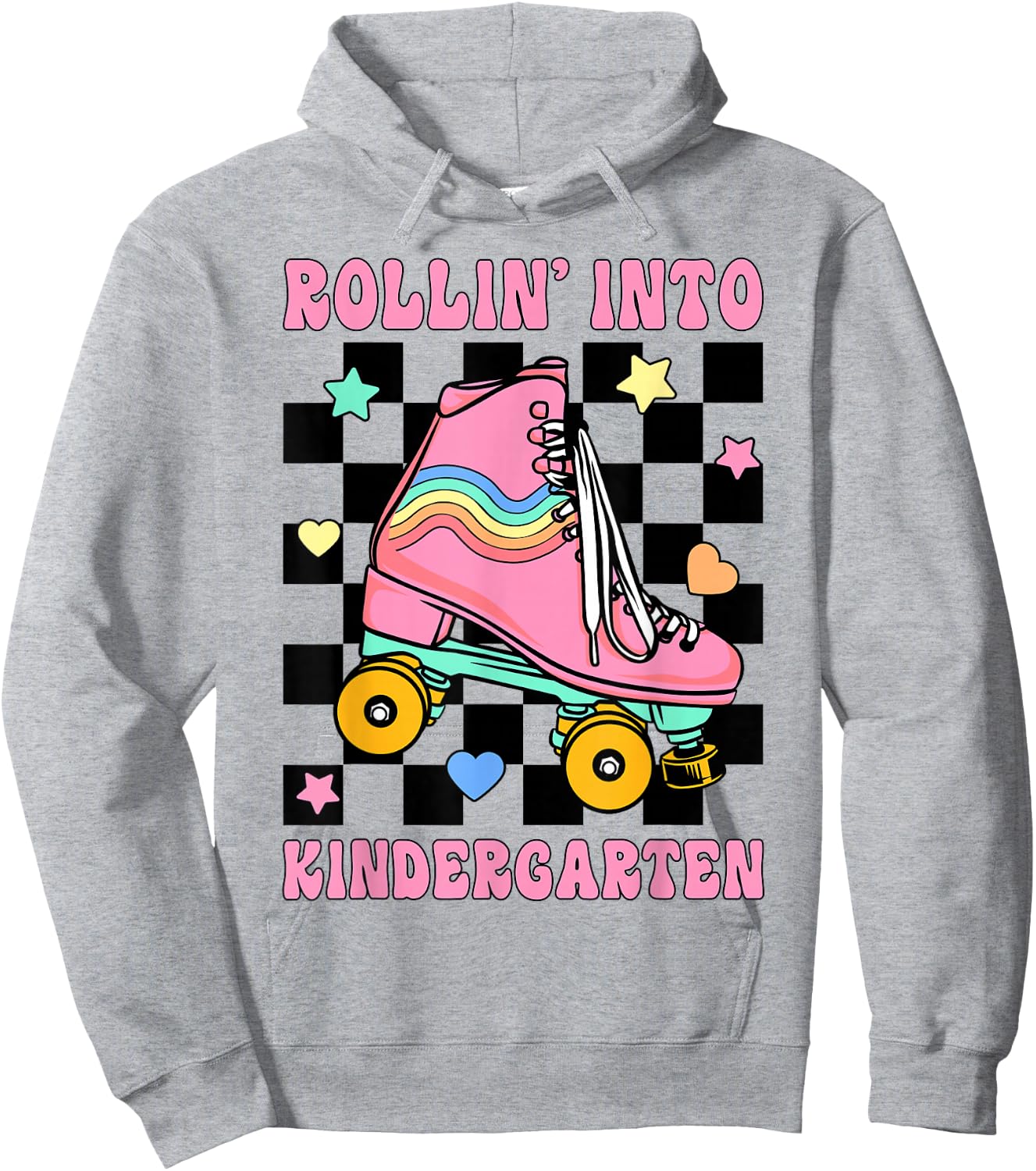 Rolling Into Kindergarten Roller Skating Girl Back To School Hoodie - Hoodie | Ash