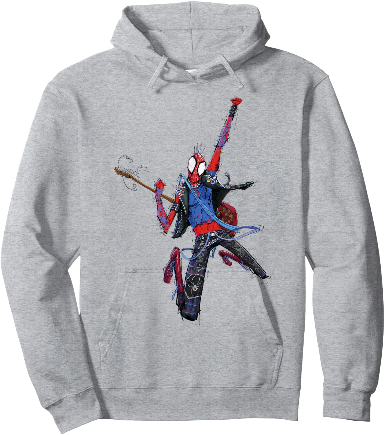 Marvel Spider-Man Across The Spider-Verse Part 1 Punk Spidey Hoodie - Hoodie | Ash