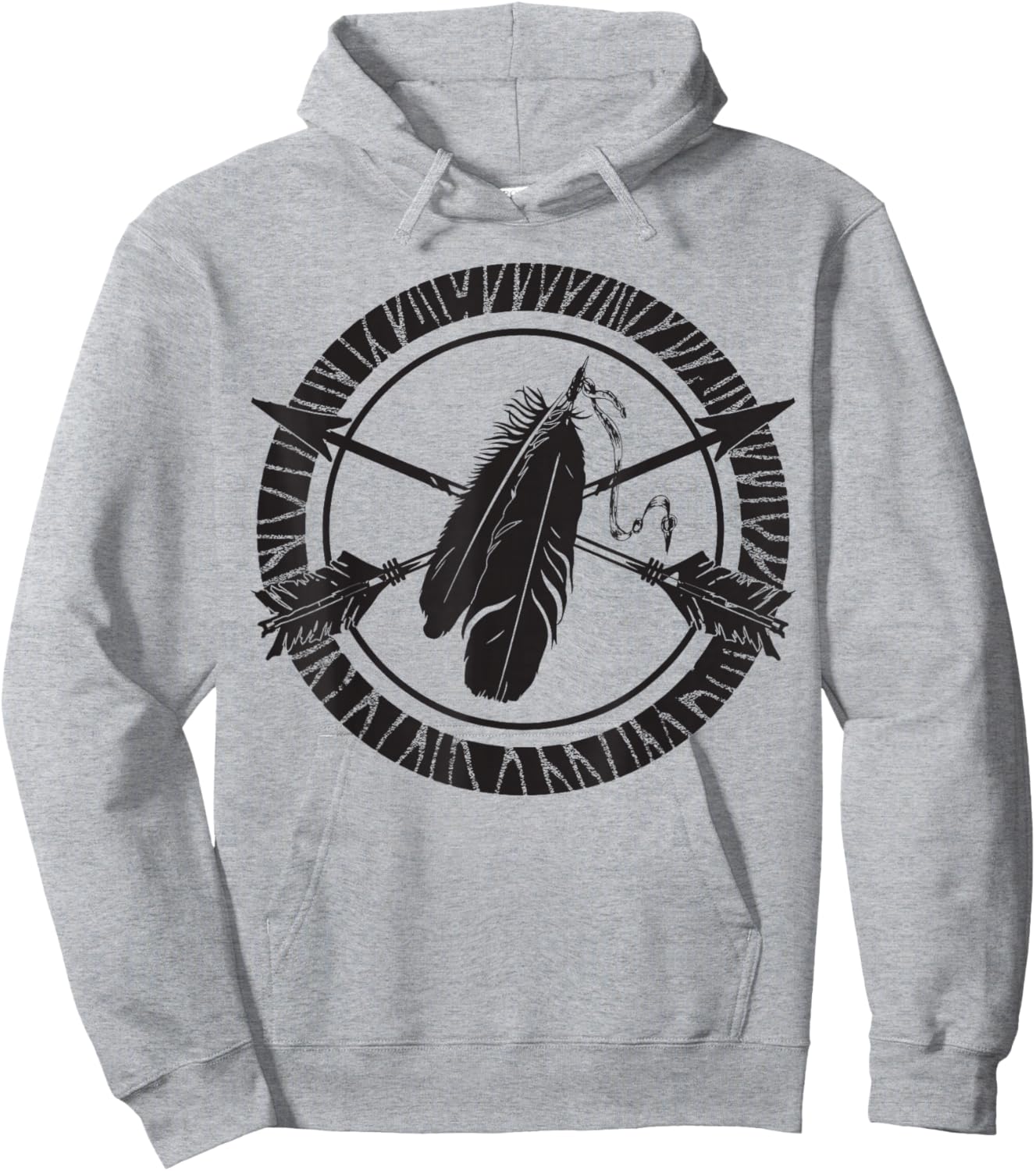 Native American Indian T Shirts. Cross Arrows , Women Hoodie - Hoodie | Ash