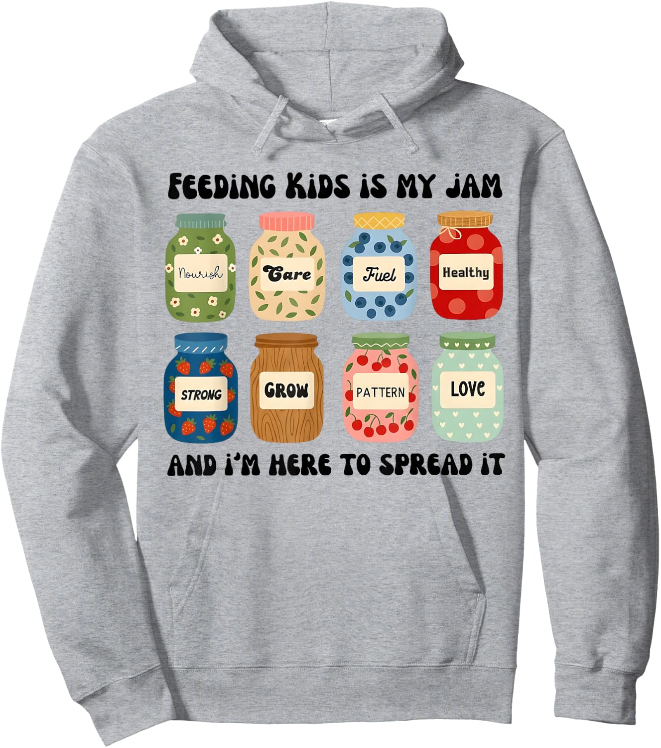 Feeding Kids is My Jam Funny Lunch Lady Cafeteria Worker Hoodie - Hoodie | Ash