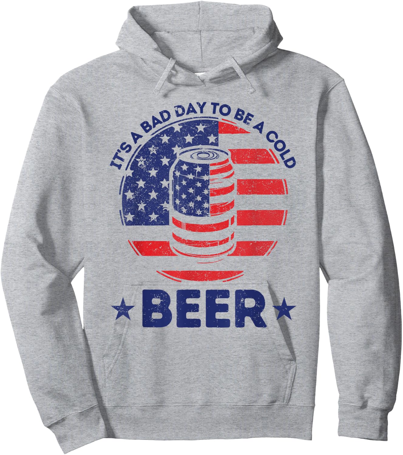 It's a Bad Day to Be a Cold Beer Drinking Freedom BBQ Party Hoodie - Hoodie | Ash