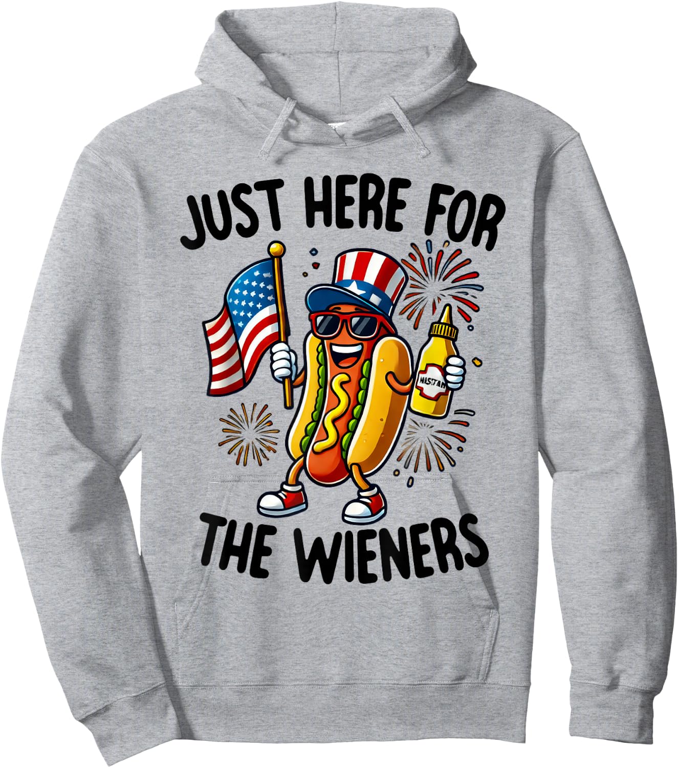 I'm Just Here For The Wieners Hot-Dog Lovers 4Th Of July Women Kids Men Hoodie - Hoodie | Ash