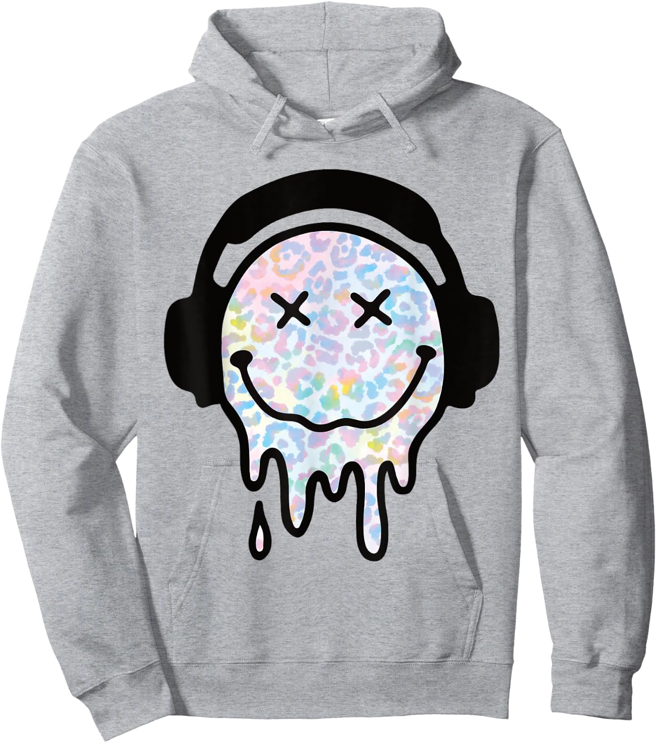 Melting Yellow Smile Funny Smiling Melted Dripping Face Cute Hoodie - Hoodie | Ash