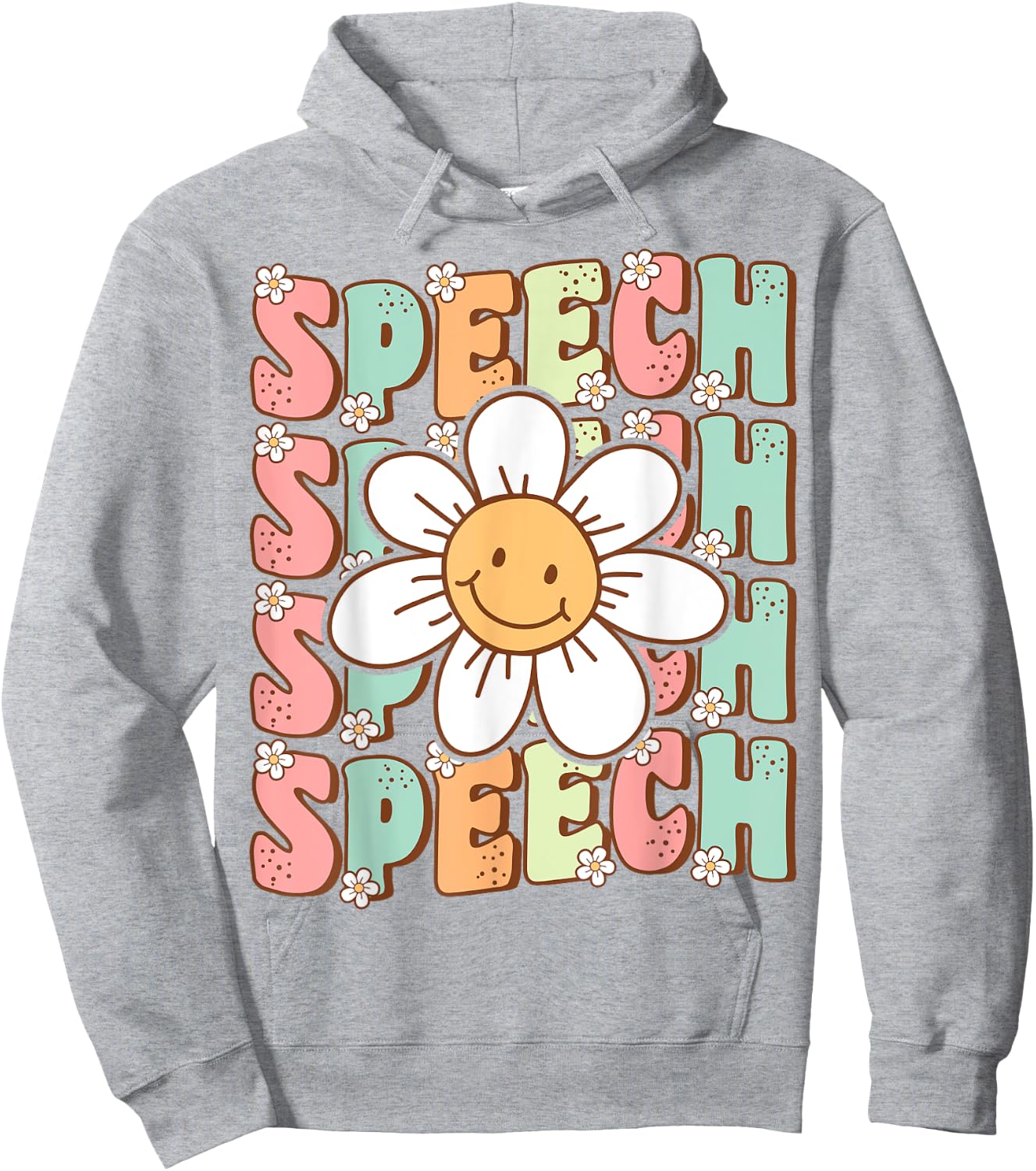 Groovy Retro Speech Language Pathologist Speech Therapist Hoodie - Hoodie | Ash
