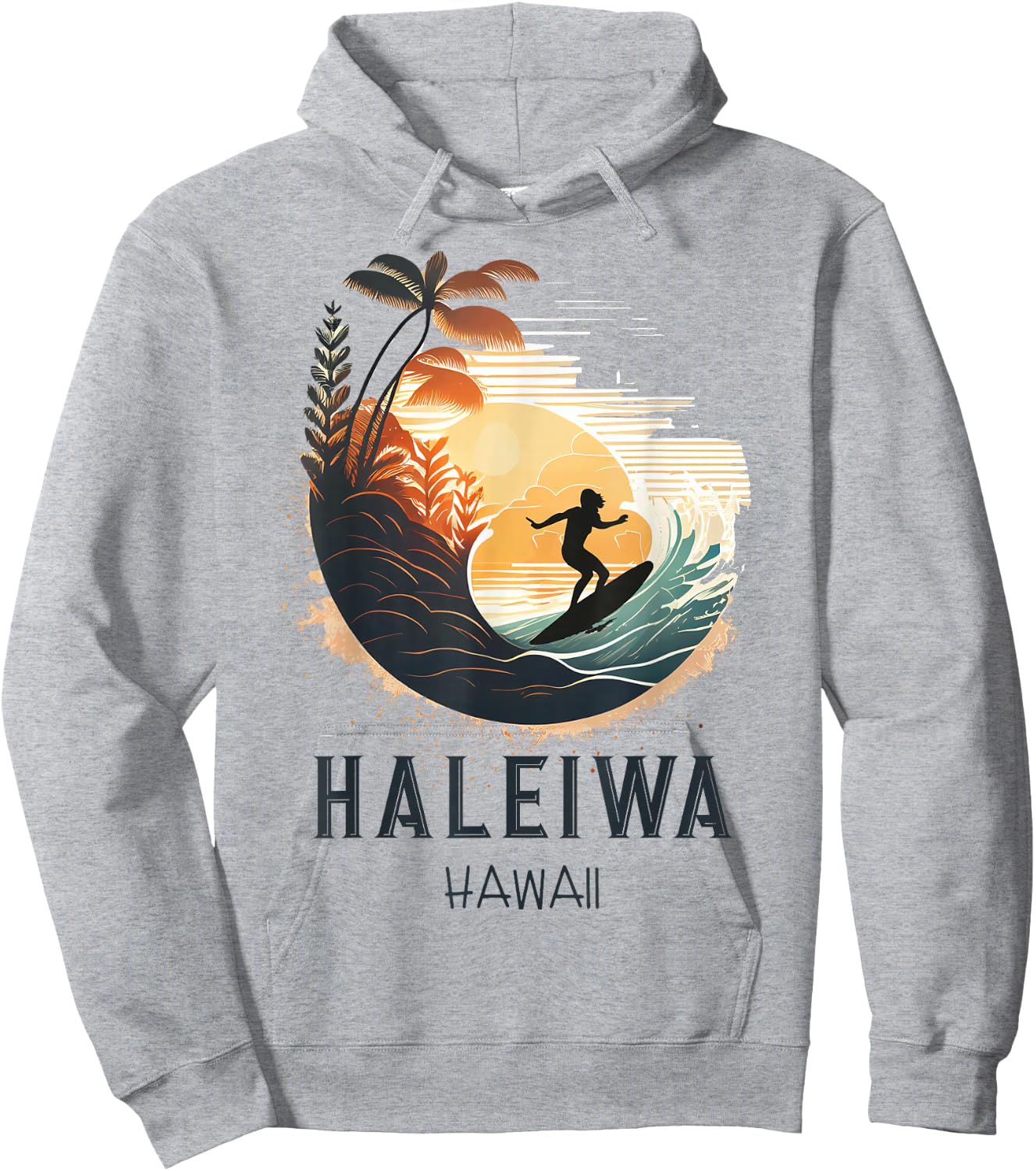 Haleiwa Hawaii Hoodie - Hoodie | Ash