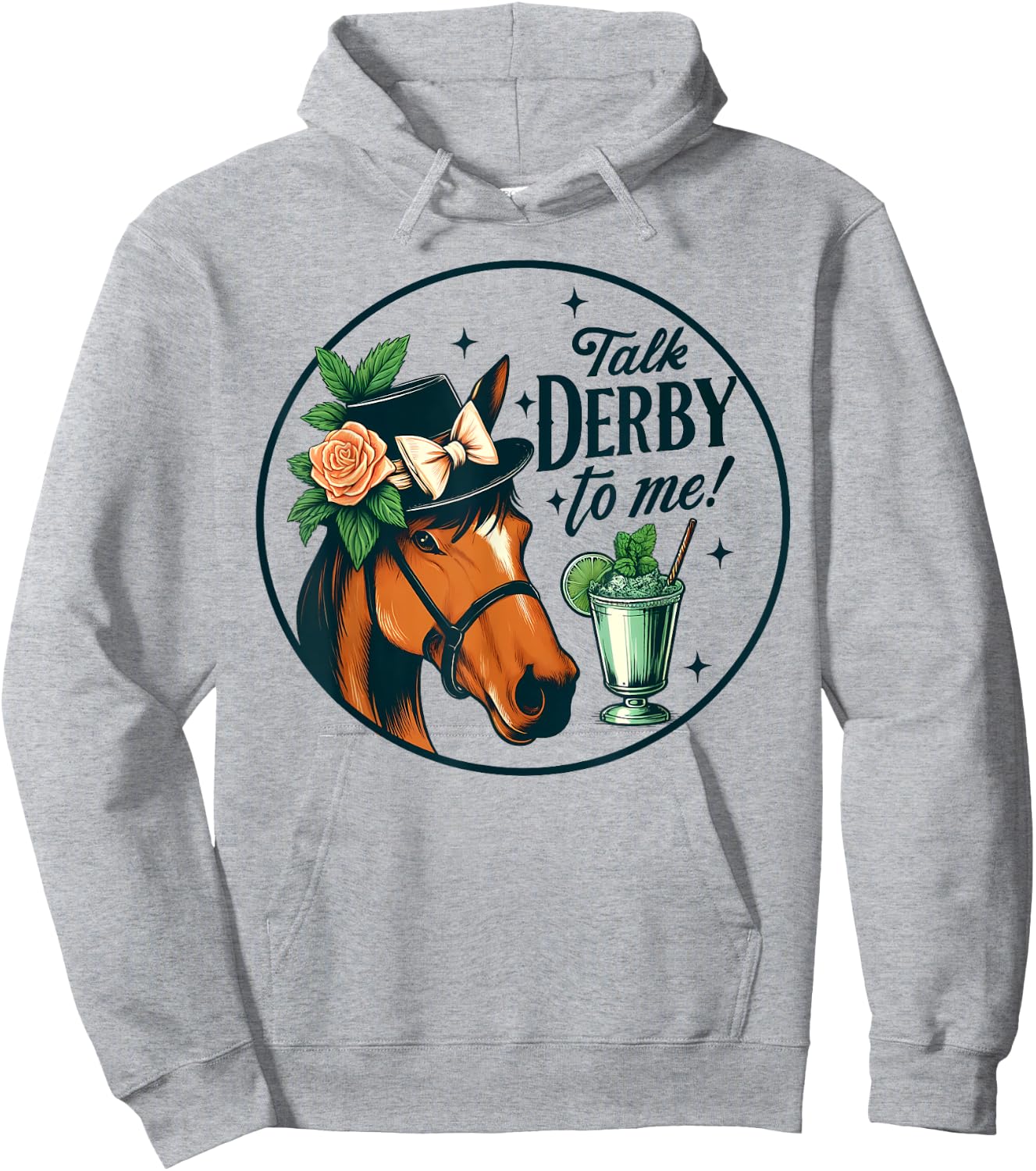 Talk Derby To Me Horse Racing Fan Funny Derby Day Hoodie - Hoodie | Ash