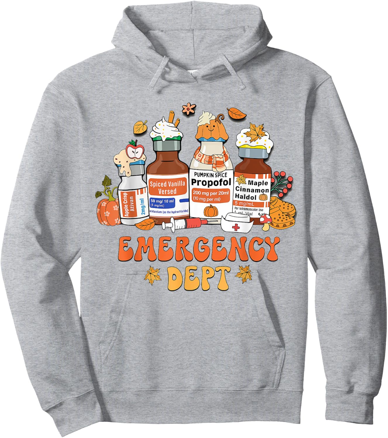Women Fall Emergency Department Room Thanksgiving Autumn Hoodie - Hoodie | Ash