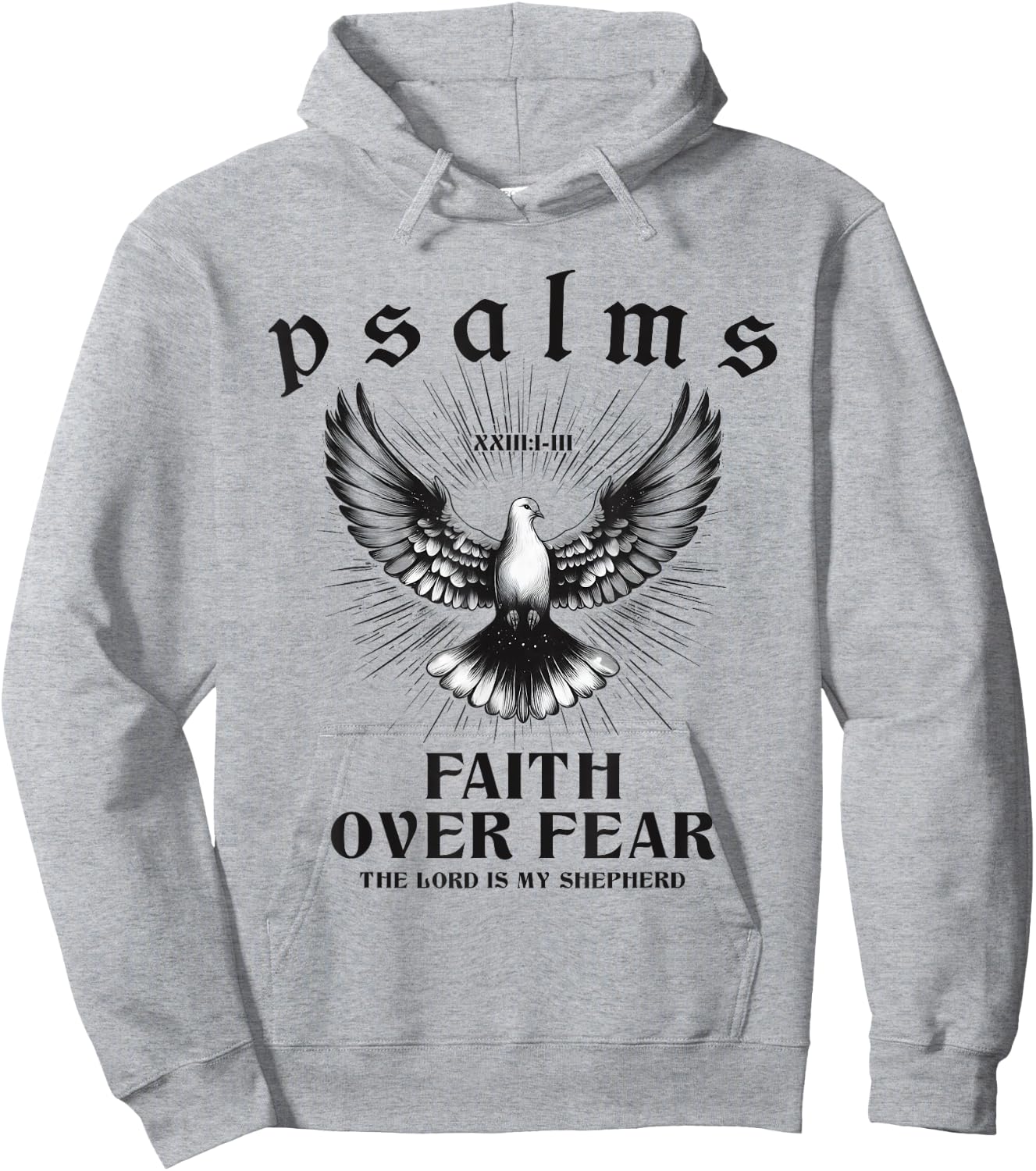 Retro Faith Over Fear Bible Verse Aesthetic Christian Dove Hoodie - Hoodie | Ash