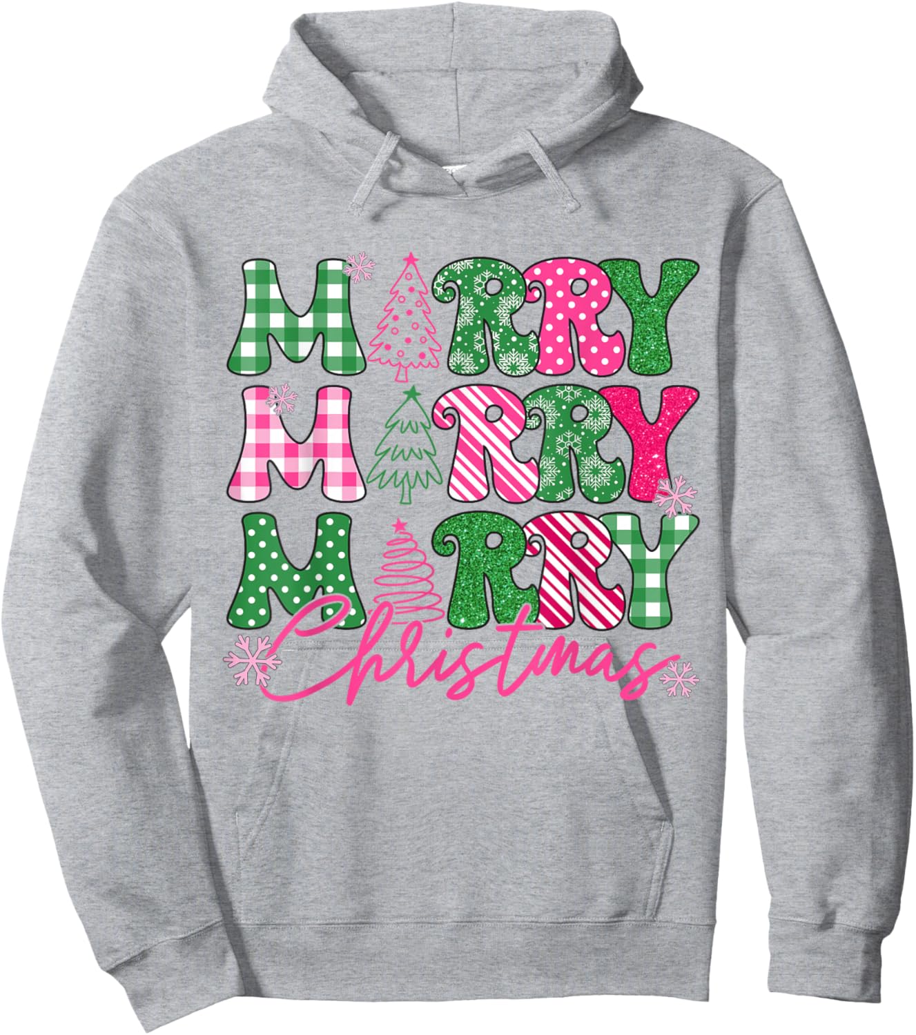 Merry Christmas Vintage Pink Christmas Coquette Bow Girl Hoodie - Hoodie | Ash