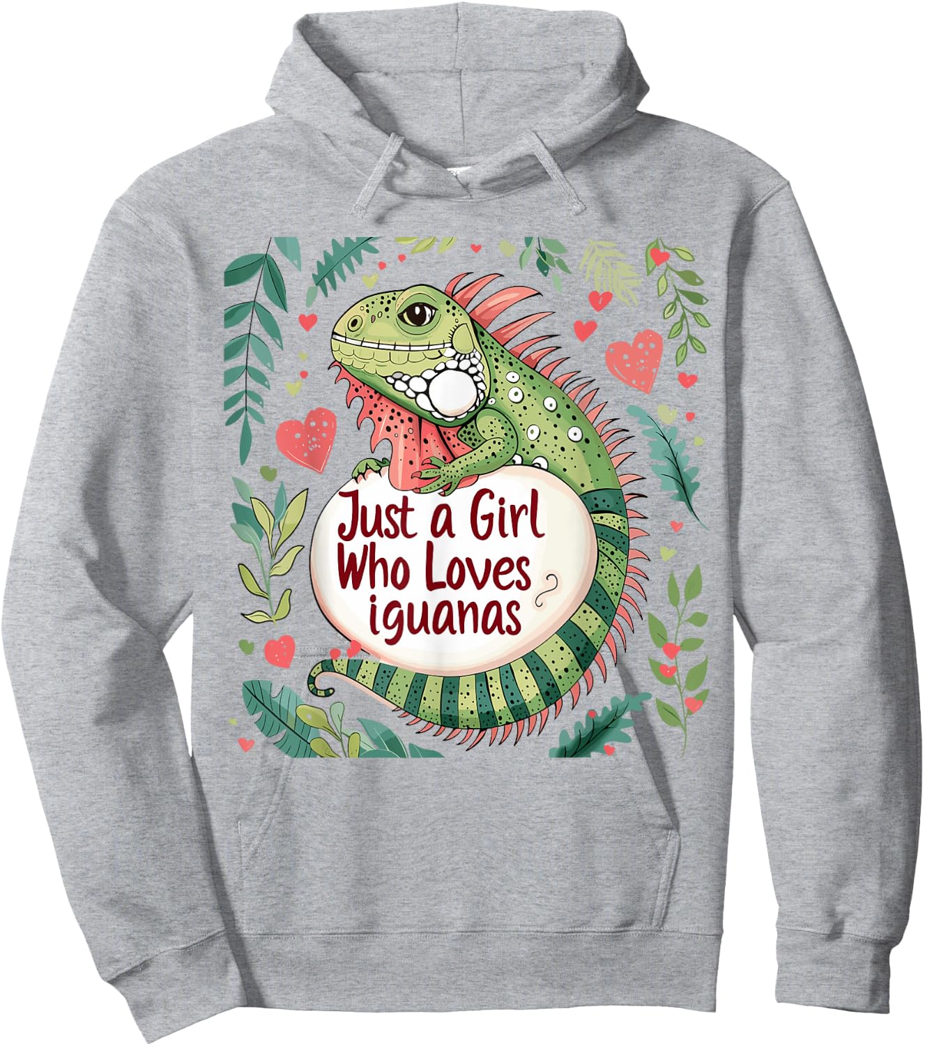 Funny Iguana Lovers Women Gift Just A Girl Who Loves Iguanas Hoodie - Hoodie | Ash