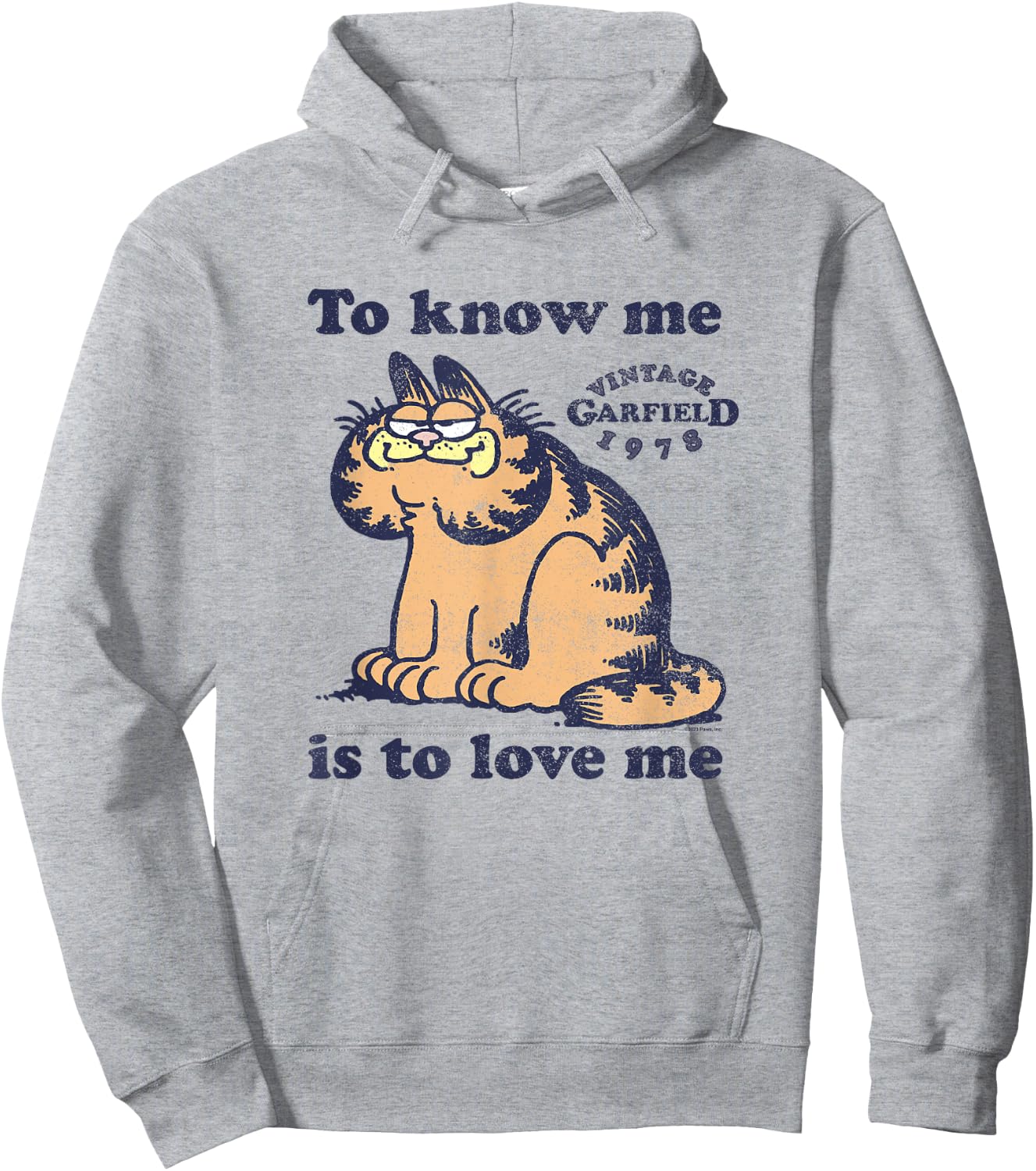 Garfield To Know Me Is To Love Me Vintage 1978 Logo Hoodie - Hoodie | Ash