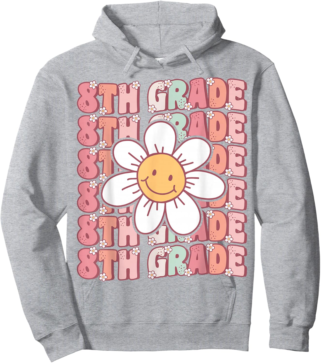 Groovy 8th Grade Back To School First Day of Eighth Grade Hoodie - Hoodie | Ash