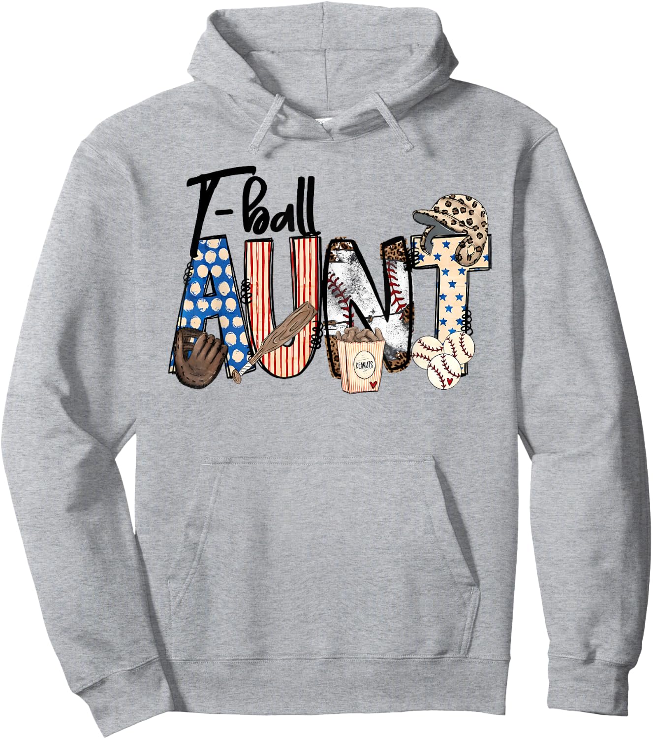 T-ball Aunt Auntie Proud ball Aunt Mother's Day Sports Hoodie - Hoodie | Ash