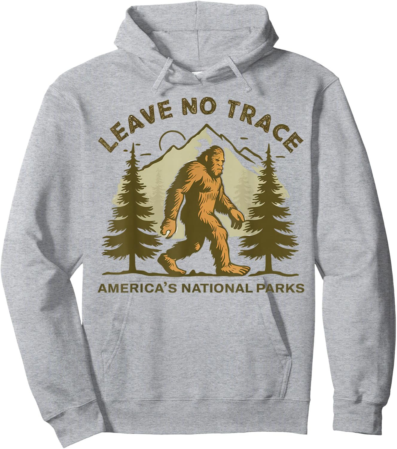 Leave No Trace America National Parks Shirt Funny Big Foot Hoodie - Hoodie | Ash
