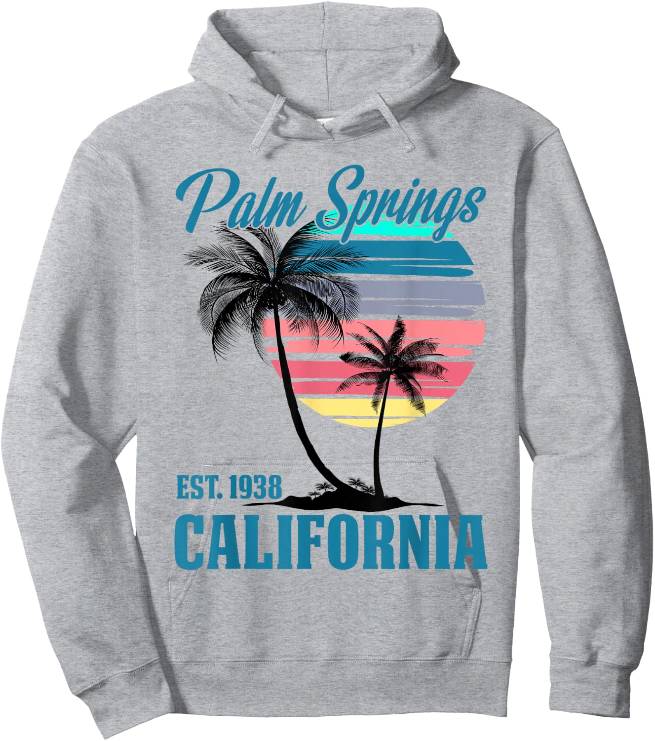 Retro Palm Springs California Beach Vibes Summer Vacation Hoodie - Hoodie | Ash