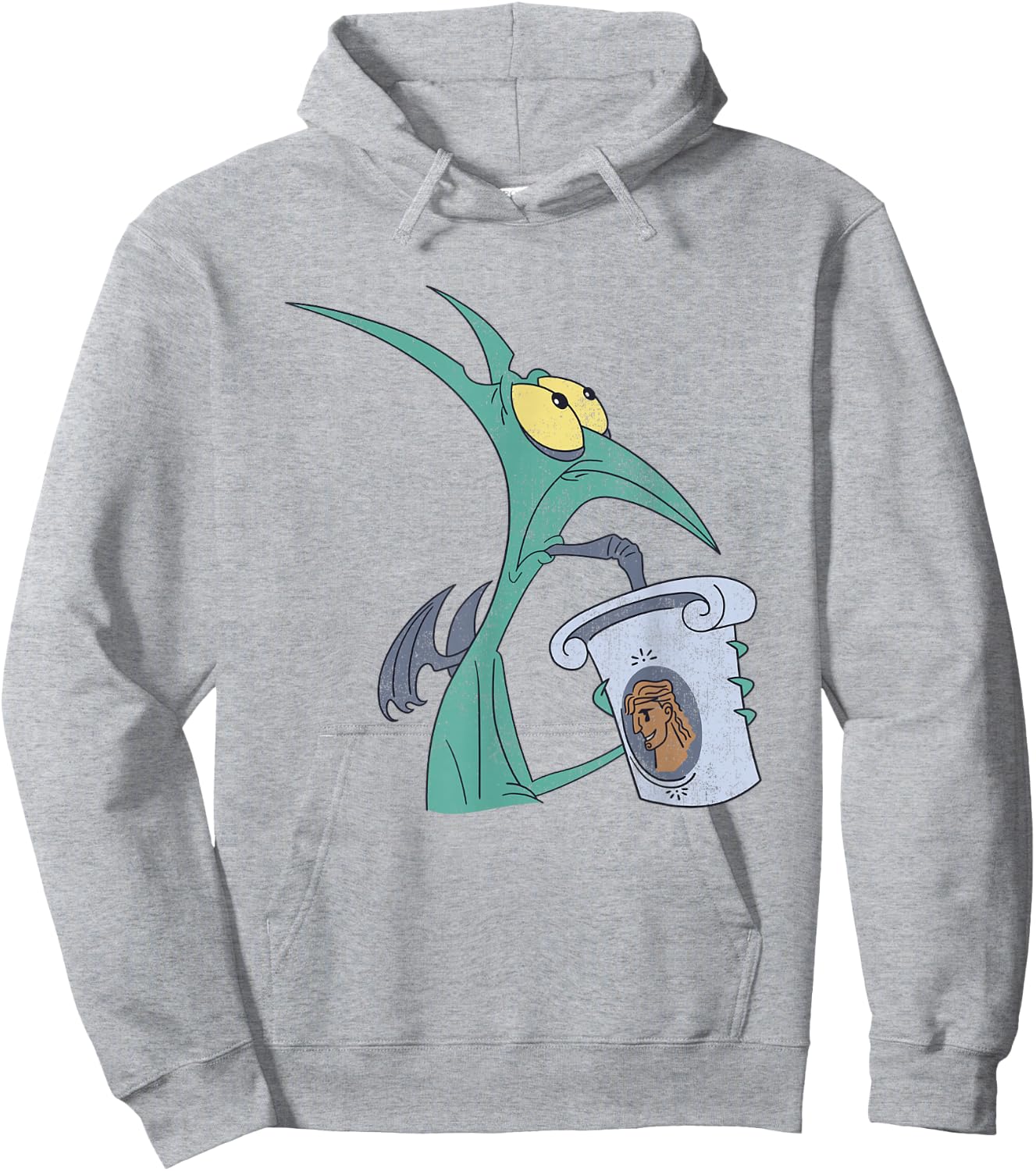 Disney Hercules I Am Panic Distressed Big Chest Portrait Hoodie - Hoodie | Ash