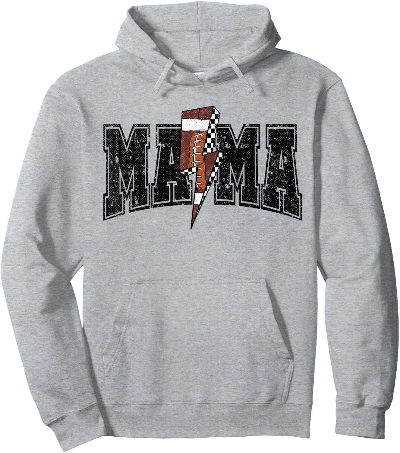 Vintage Football Mama Hoodie - Hoodie | Ash