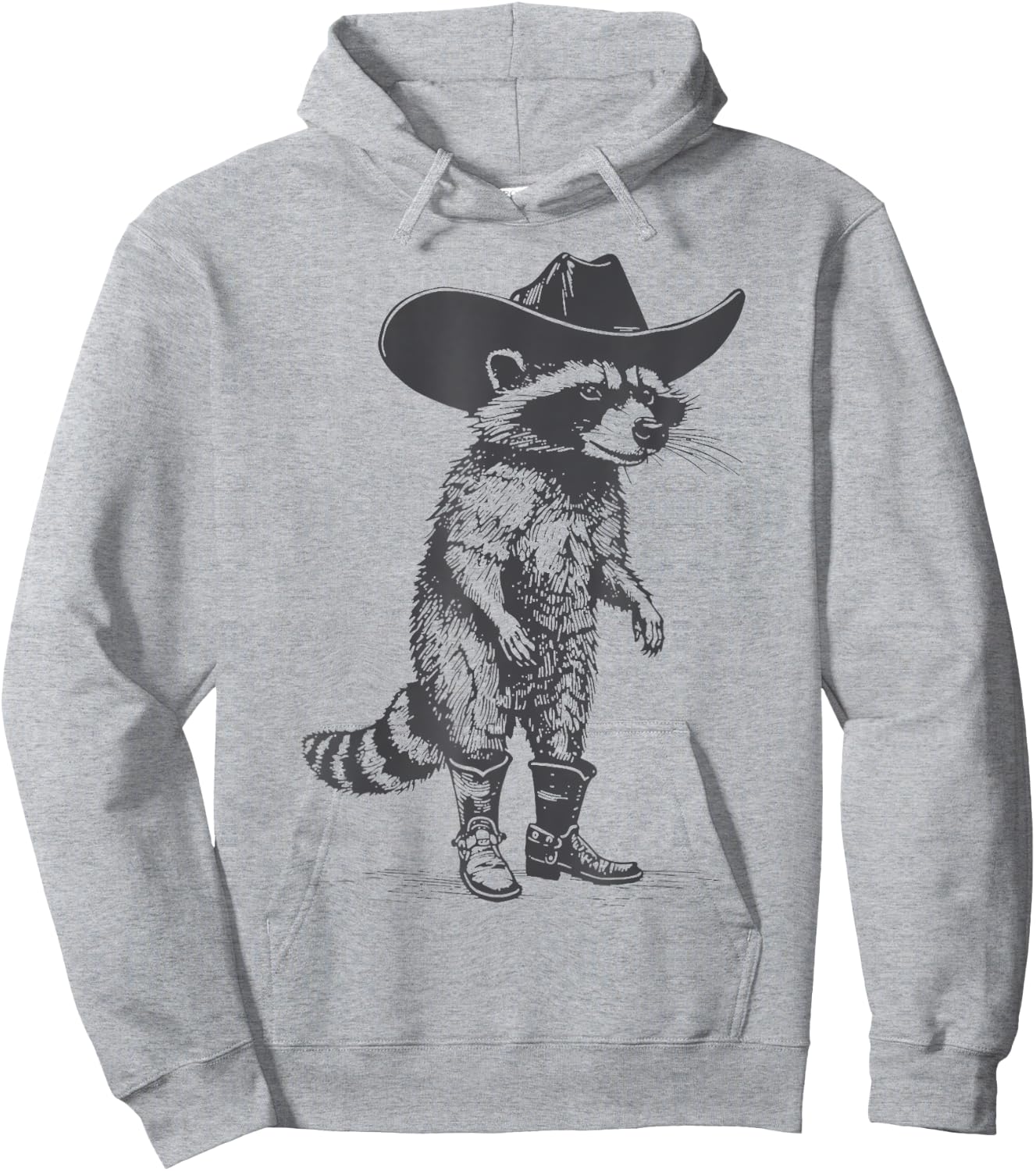 Vintage Western Country Raccoon Cowboy Cowgirl Trash Panda Hoodie - Hoodie | Ash