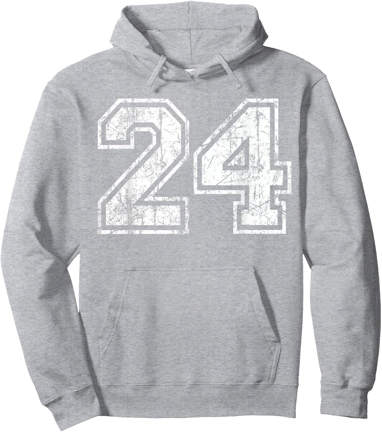 Basketball Player Jersey Number 24 Vintage Distressed Gift Hoodie - Hoodie | Ash