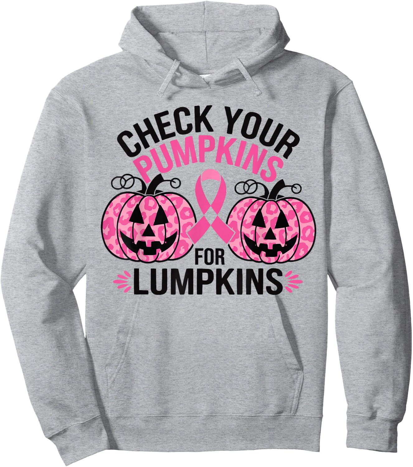 Check Your Pumpkins Breast Cancer Awareness For Halloween Hoodie - Hoodie | Ash