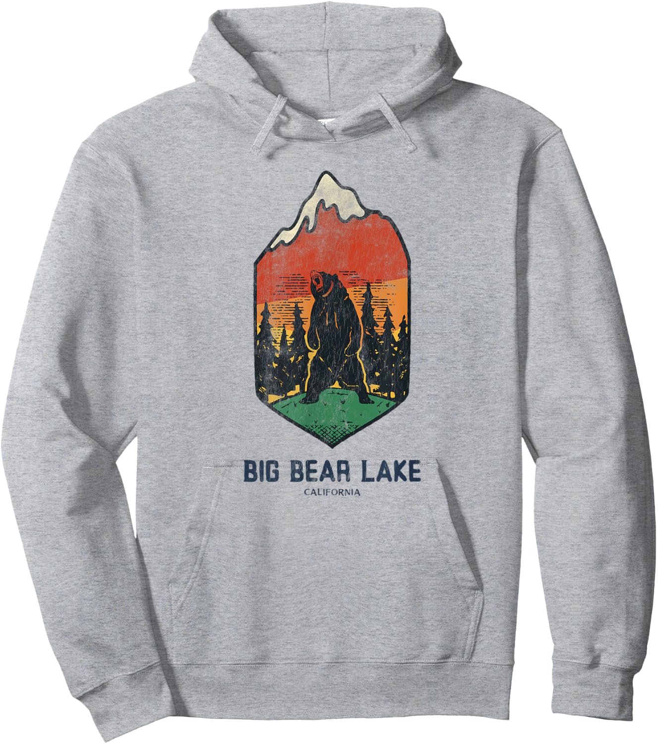 Vintage Retro Big Bear Lake California Hoodie - Hoodie | Ash