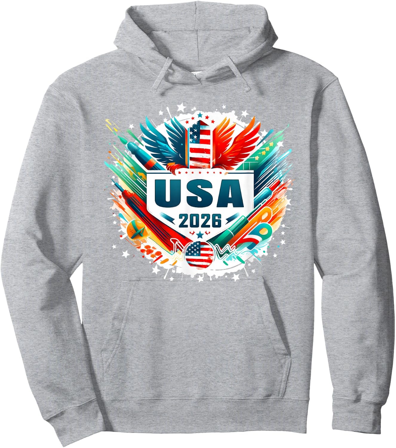 USA Player 2026 Women Men Boys Kids Youth Teen USA 2026 Hoodie - Hoodie | Ash