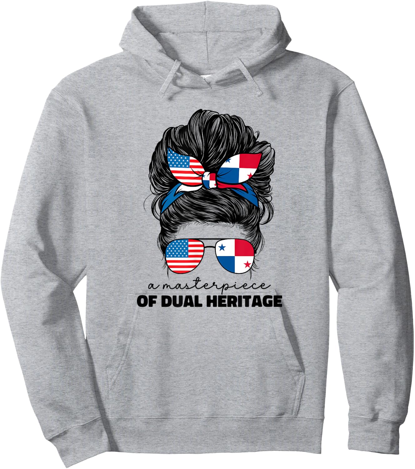 Half American And Panamanian Panama Usa Flag Girl Women Hoodie - Hoodie | Ash
