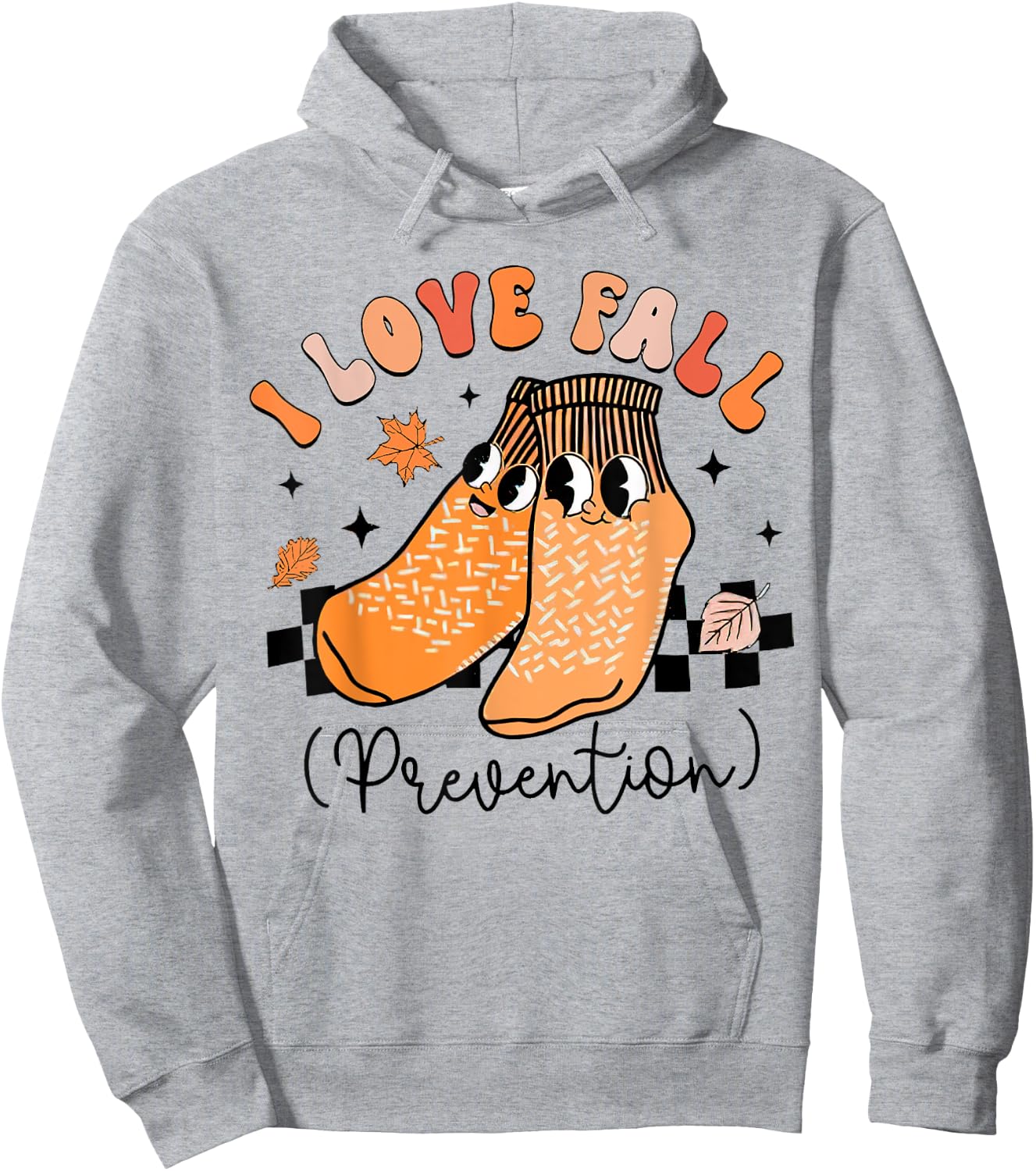 Groovy Retro I Love Fall Prevention, Fall Physical Therapy Hoodie - Hoodie | Ash