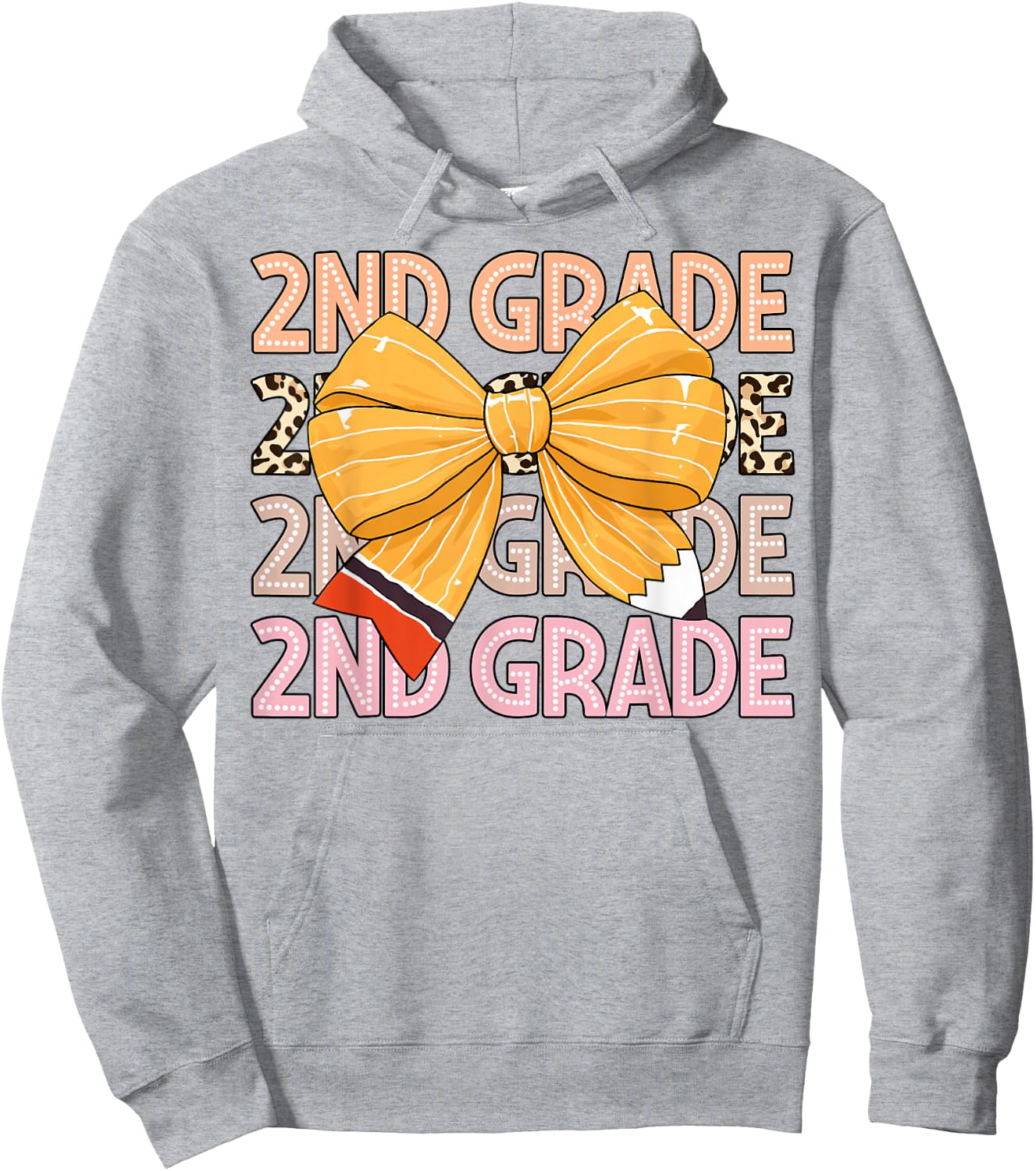 2nd Grade Teacher Pencil Coquette Bow Back To School Women Girls Kids Hoodie - Hoodie | Ash