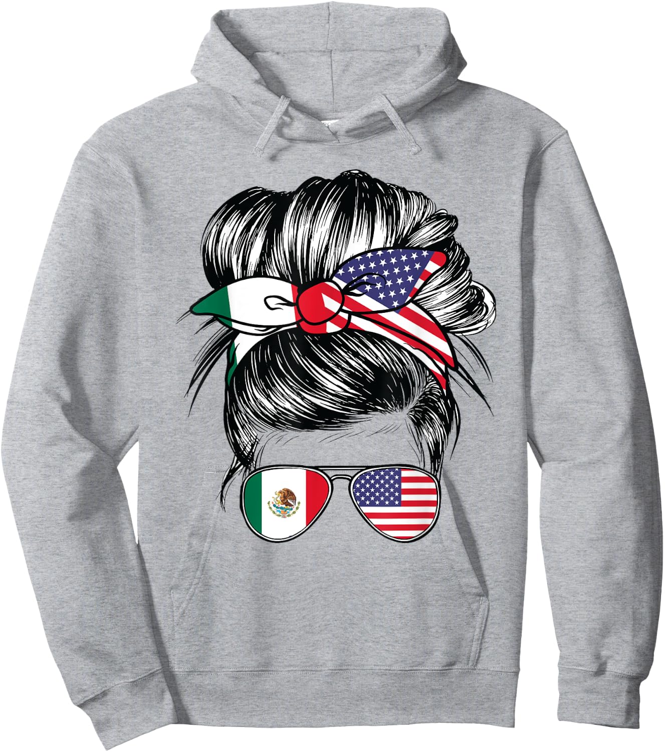 Mexican Flag Mexico Women American USA Heritage Mexico Hoodie - Hoodie | Ash