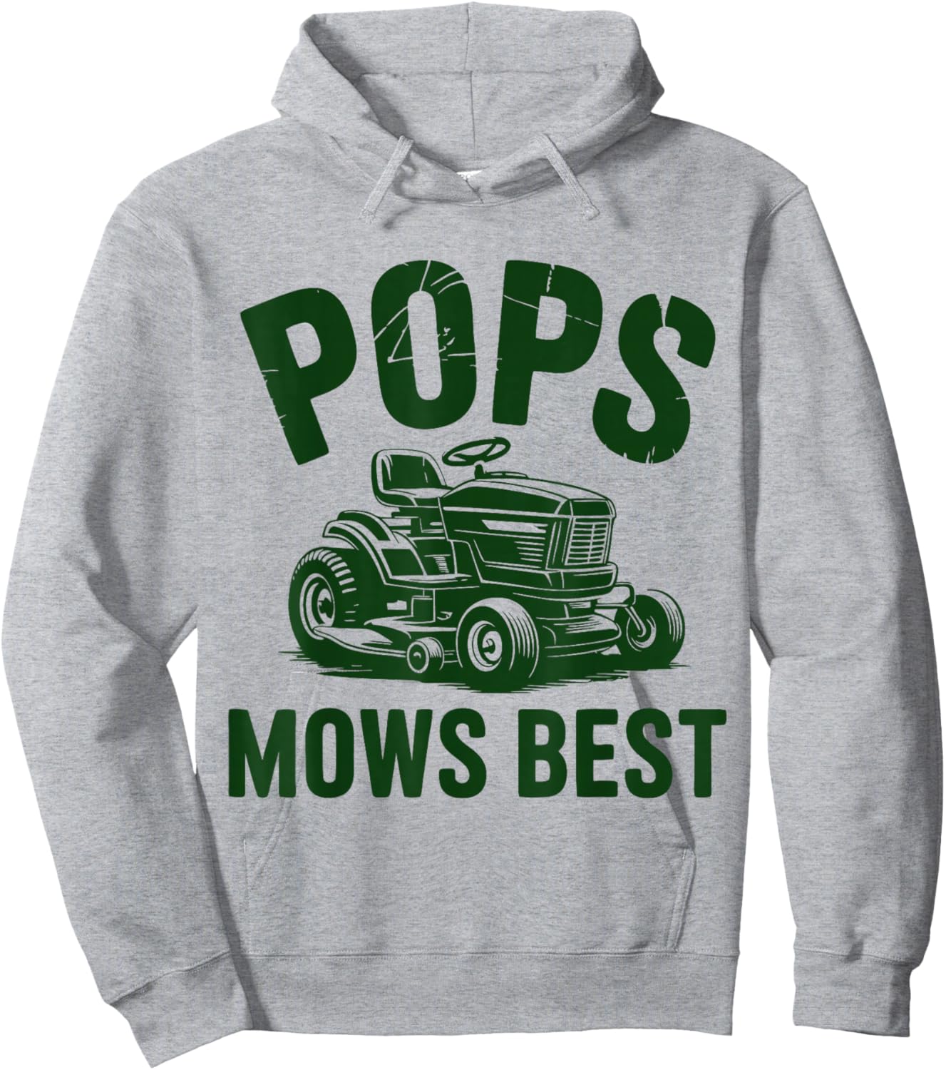 Pops Mows Best Father Dad Funny Fathers Day Mowing Vintage Hoodie - Hoodie | Ash