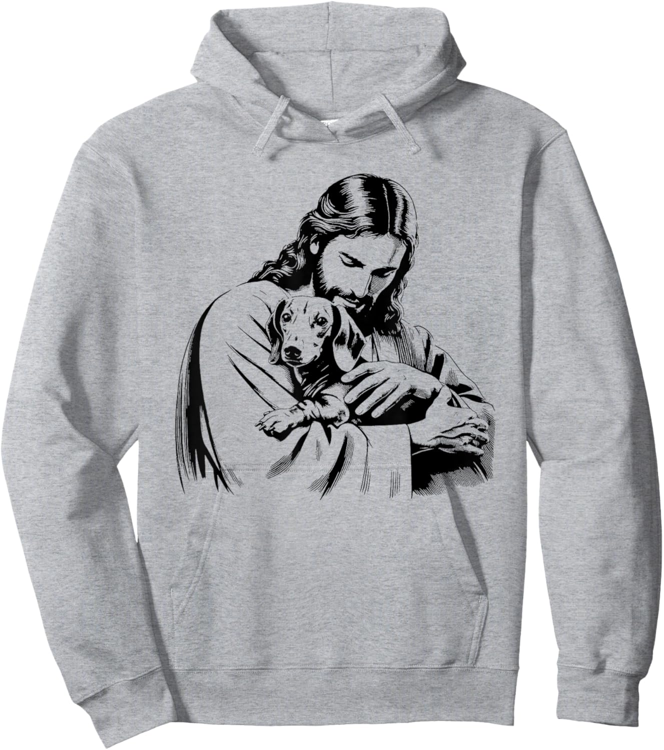 Jesus Dachshund Dog - Funny Christian Religious Dog Lover Hoodie - Hoodie | Ash