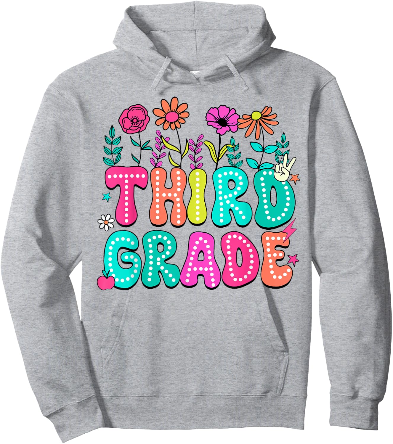 3rd Grade Teacher Student Wildflower Back To School Floral Women Girls Kids Hoodie - Hoodie | Ash