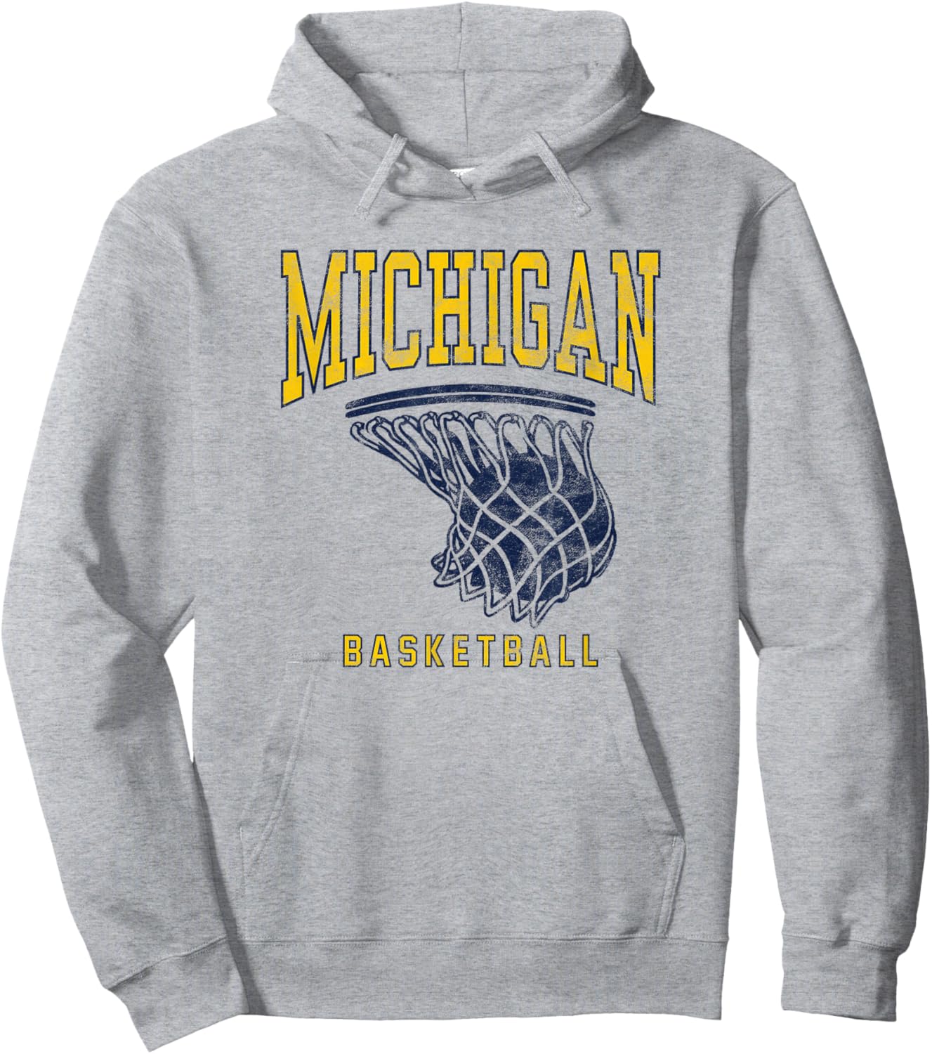 University of Michigan Wolverines U of M Basketball Hoop Hoodie - Hoodie | Ash