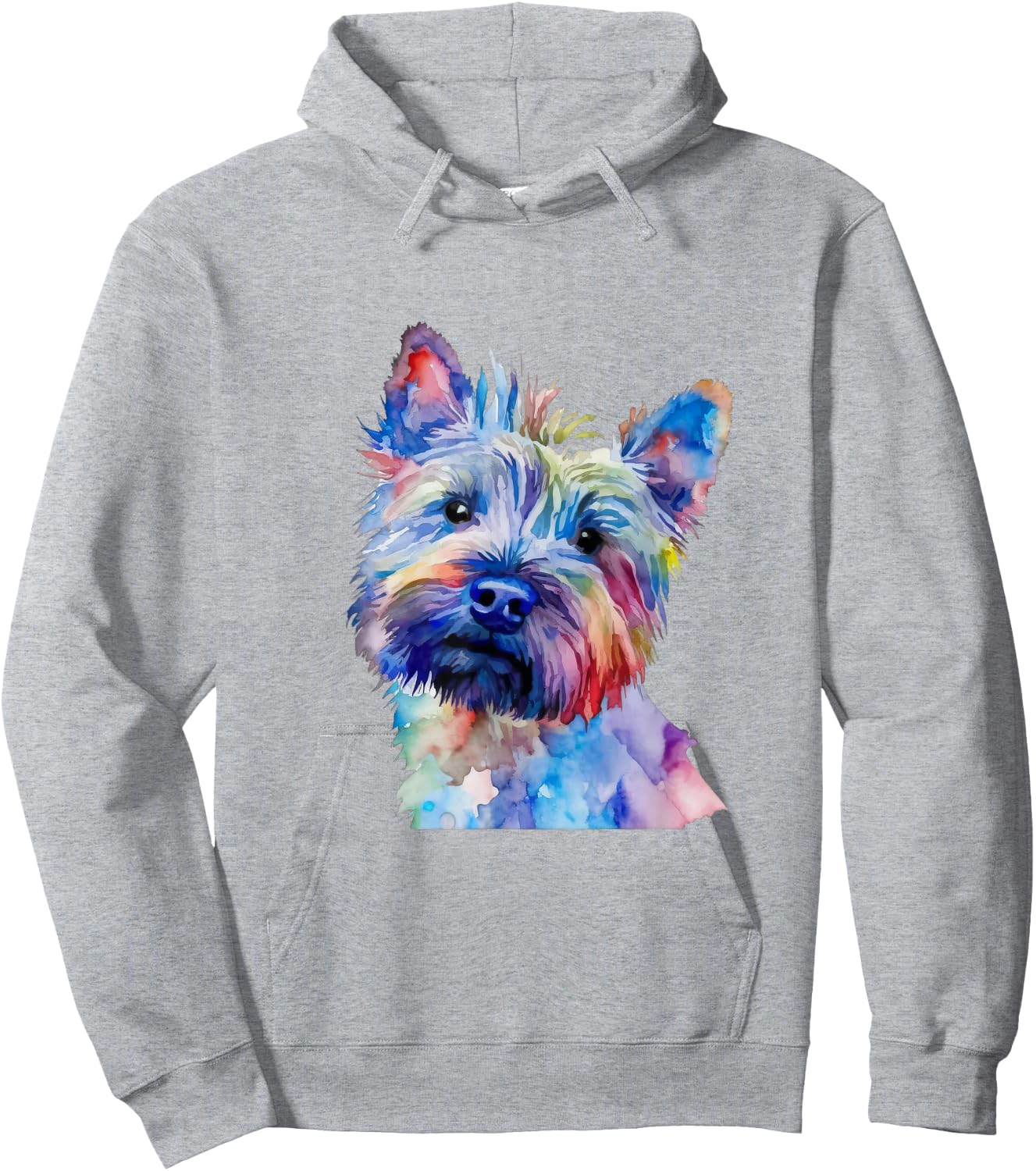 Cairn Terrier Dog Colorful Watercolor Dog Men Women Kids Hoodie - Hoodie | Ash