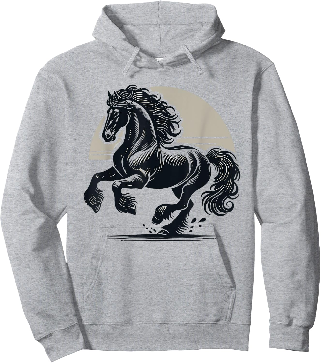 Friesian Horse Lover Majestic Friesian Horse Riding Hoodie - Hoodie | Ash