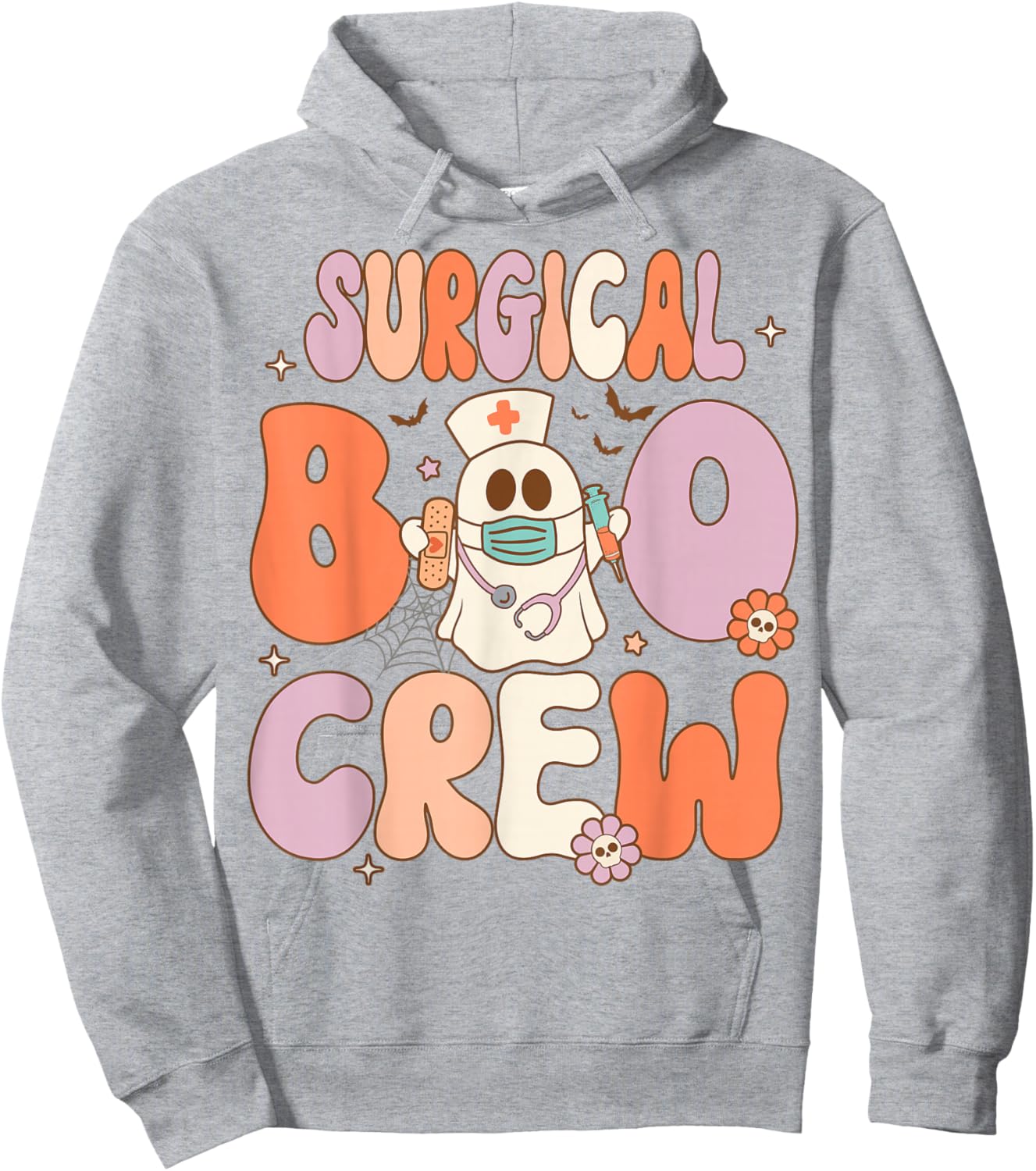 Surgical Boo Crew Nurse Funny Halloween Easy Costume Hoodie - Hoodie | Ash