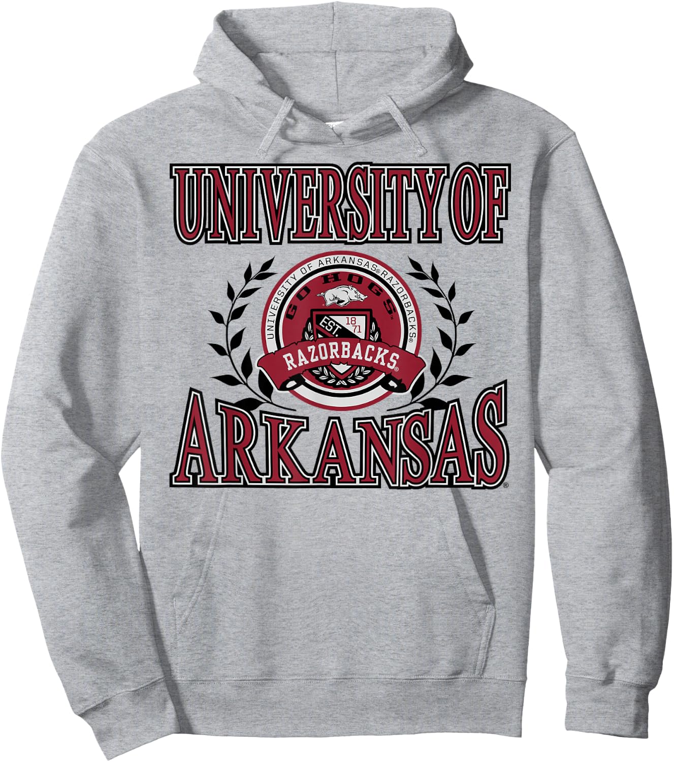 Arkansas Razorbacks Laurels Officially Licensed Hoodie - Hoodie | Ash