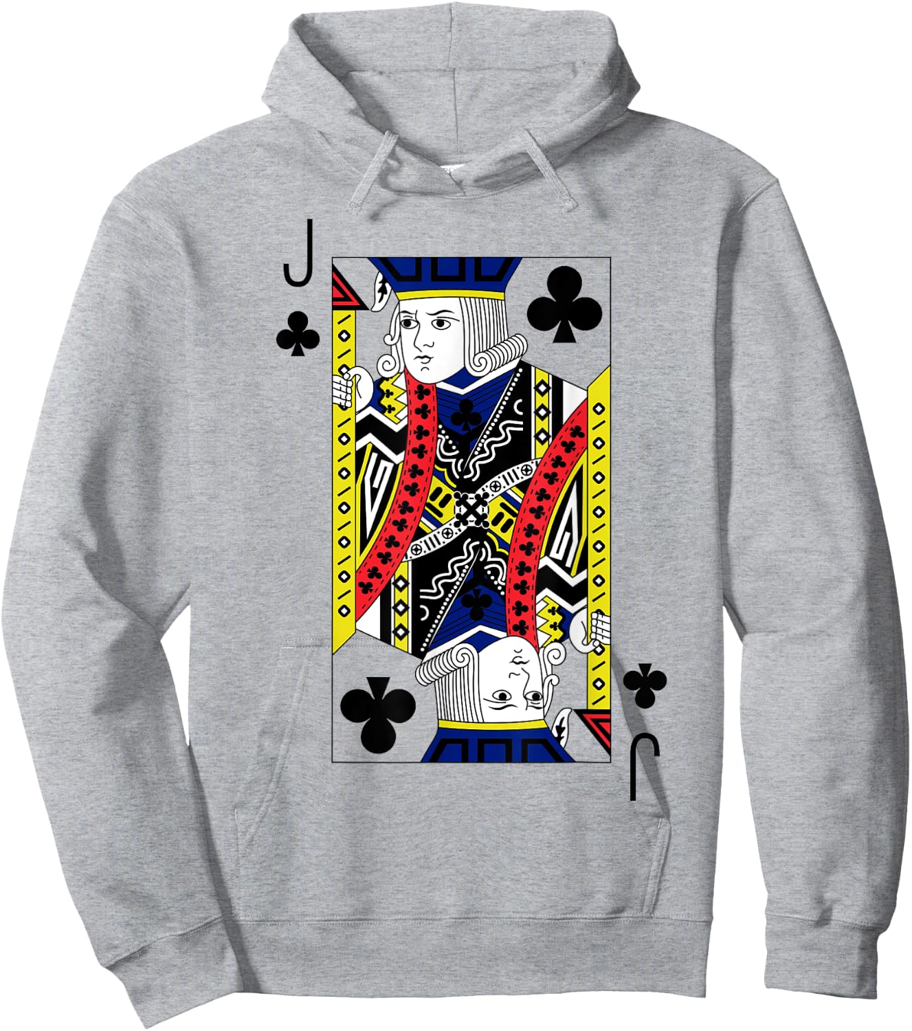 Jack of Clubs Playing Cards Halloween Party Costume Vintage Hoodie - Hoodie | Ash