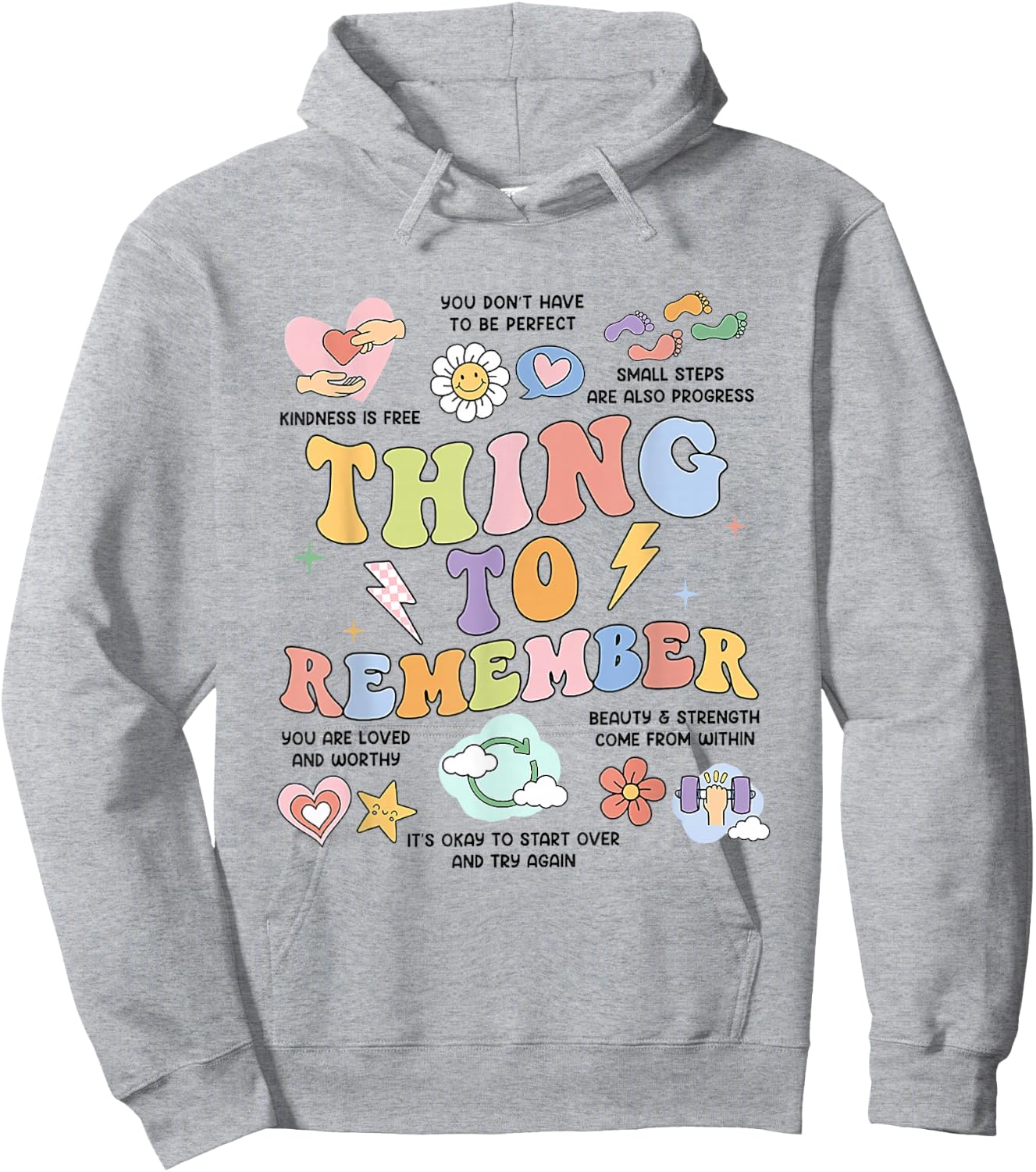 Mental Health Things to Remember CBT DBT Therapy Counseling Hoodie - Hoodie | Ash