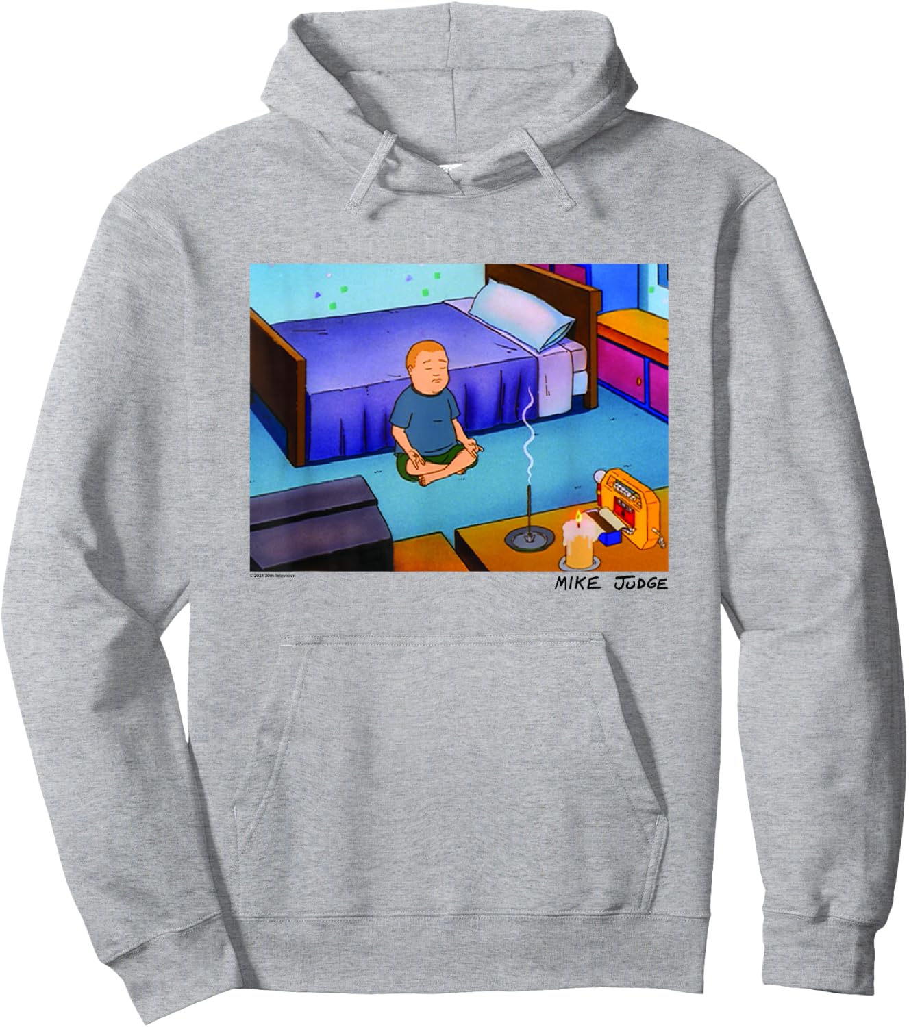 King of The Hill Bobby Hill Inner Peace Big Chest Poster Hoodie - Hoodie | Ash