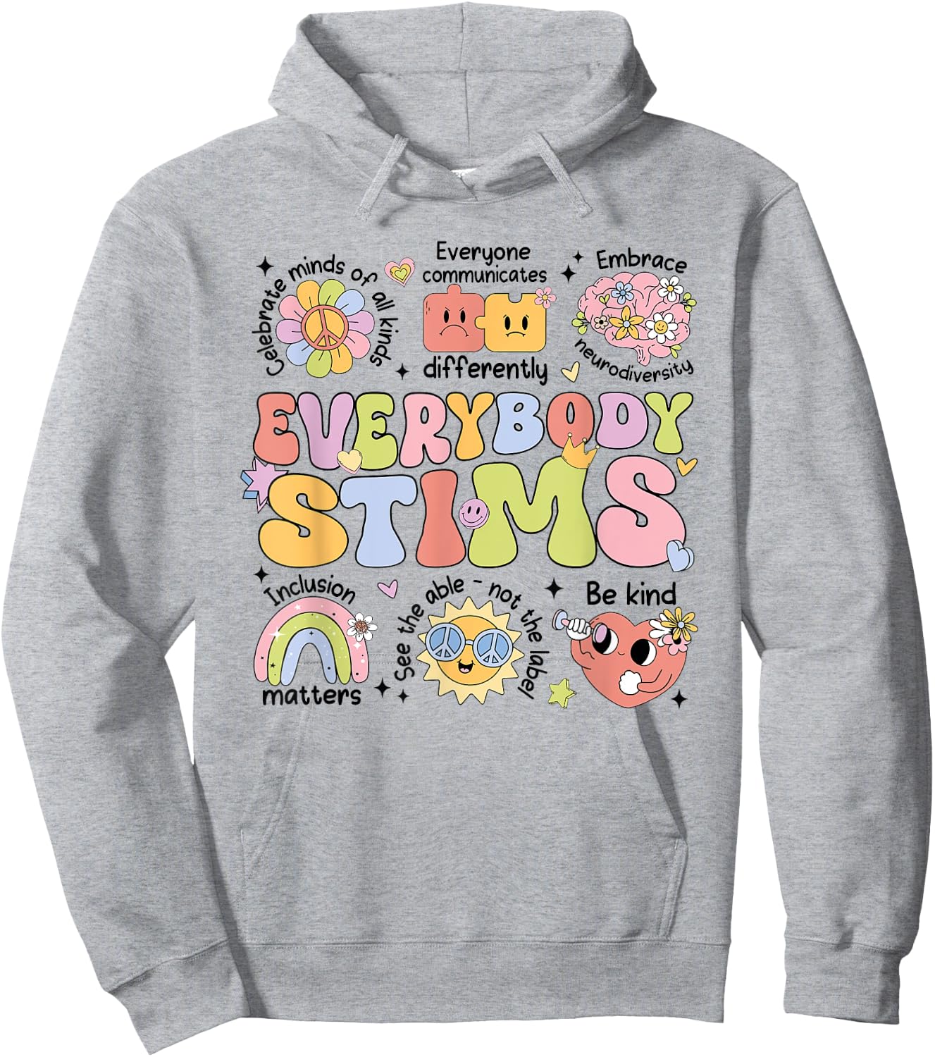 Everybody Stims Speech Therapy Behavior Analyst Aba Rbt Hoodie - Hoodie | Ash