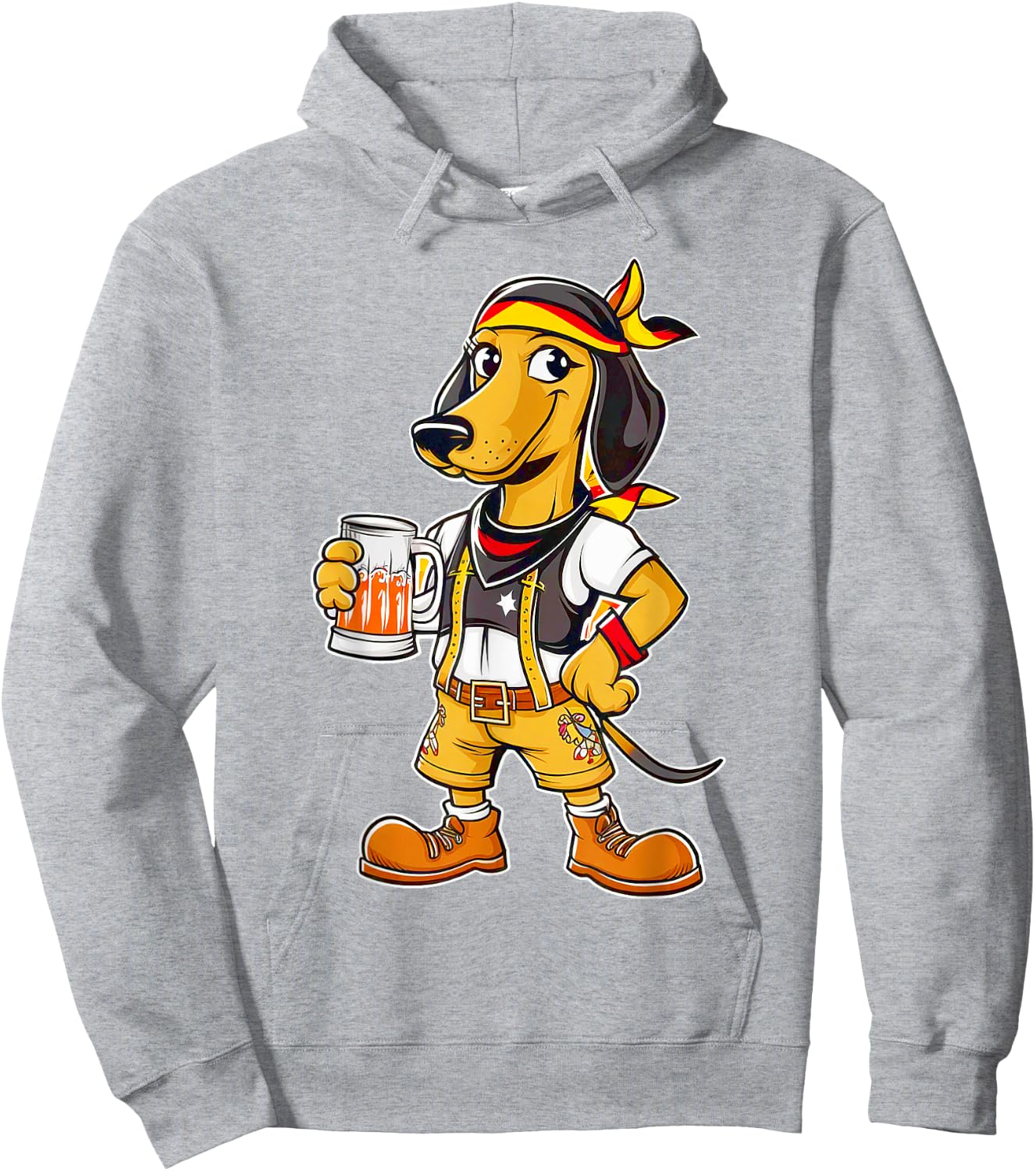Dachshund German Clothing Oktoberfest Lederhosen Men's Cheers Hoodie - Hoodie | Ash