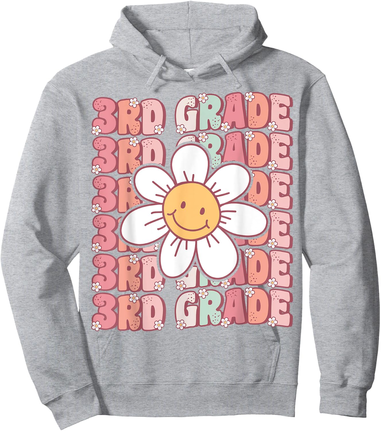 70s Groovy 3rd Grade Back To School First Day of Third Grade Hoodie - Hoodie | Ash